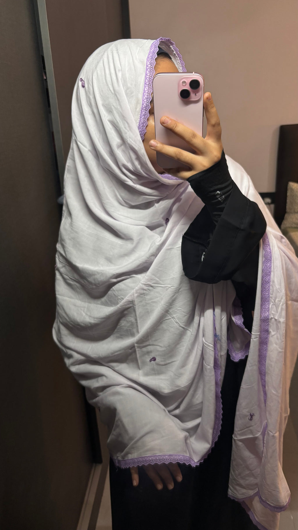 Purple Minimal Embroidered Rayon Dupatta