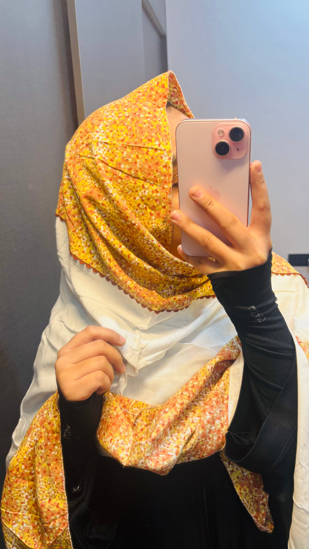 Asthetic Mustard and white designer dupatta