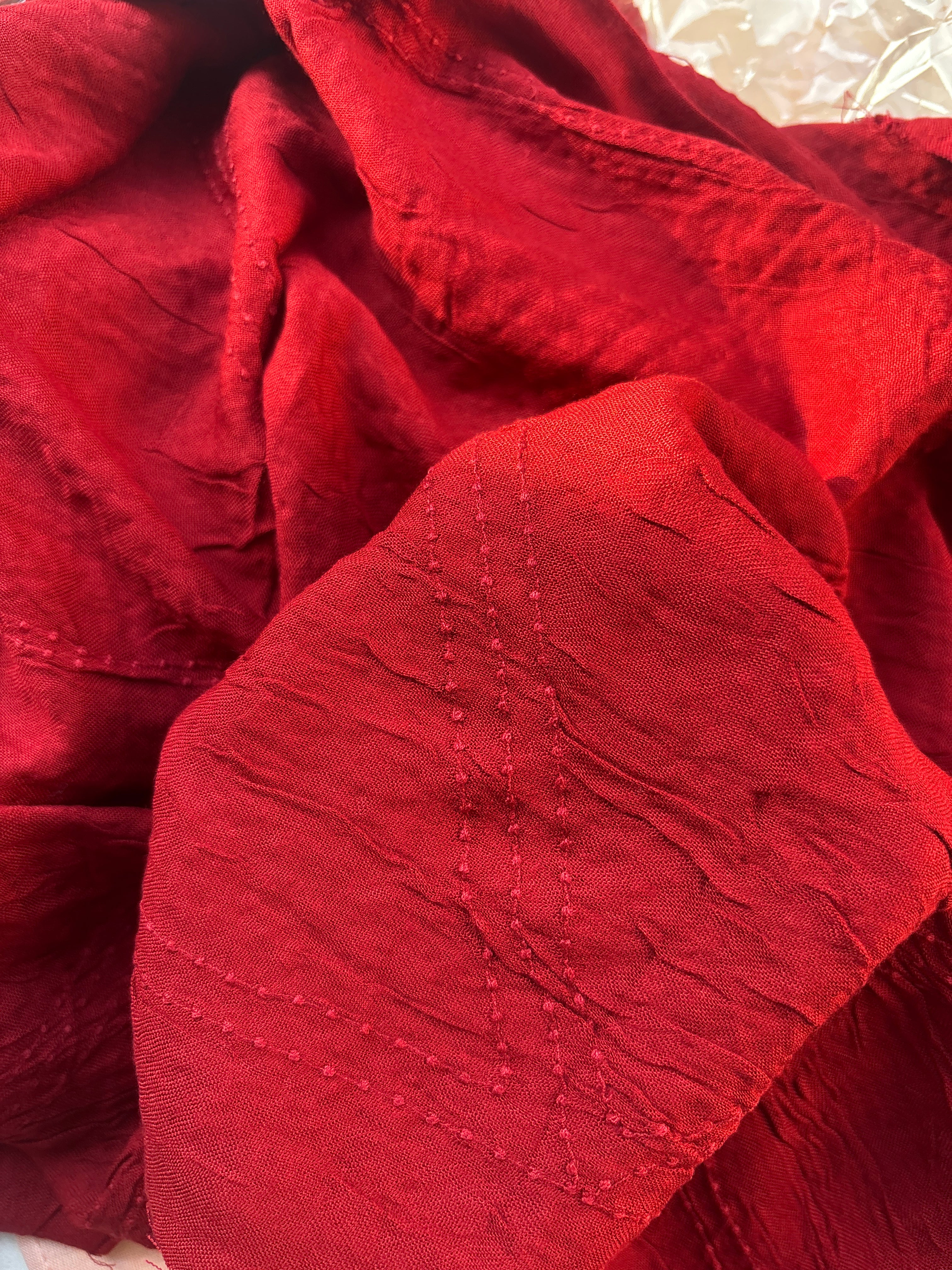 Self Embroidered Maroon dupatta