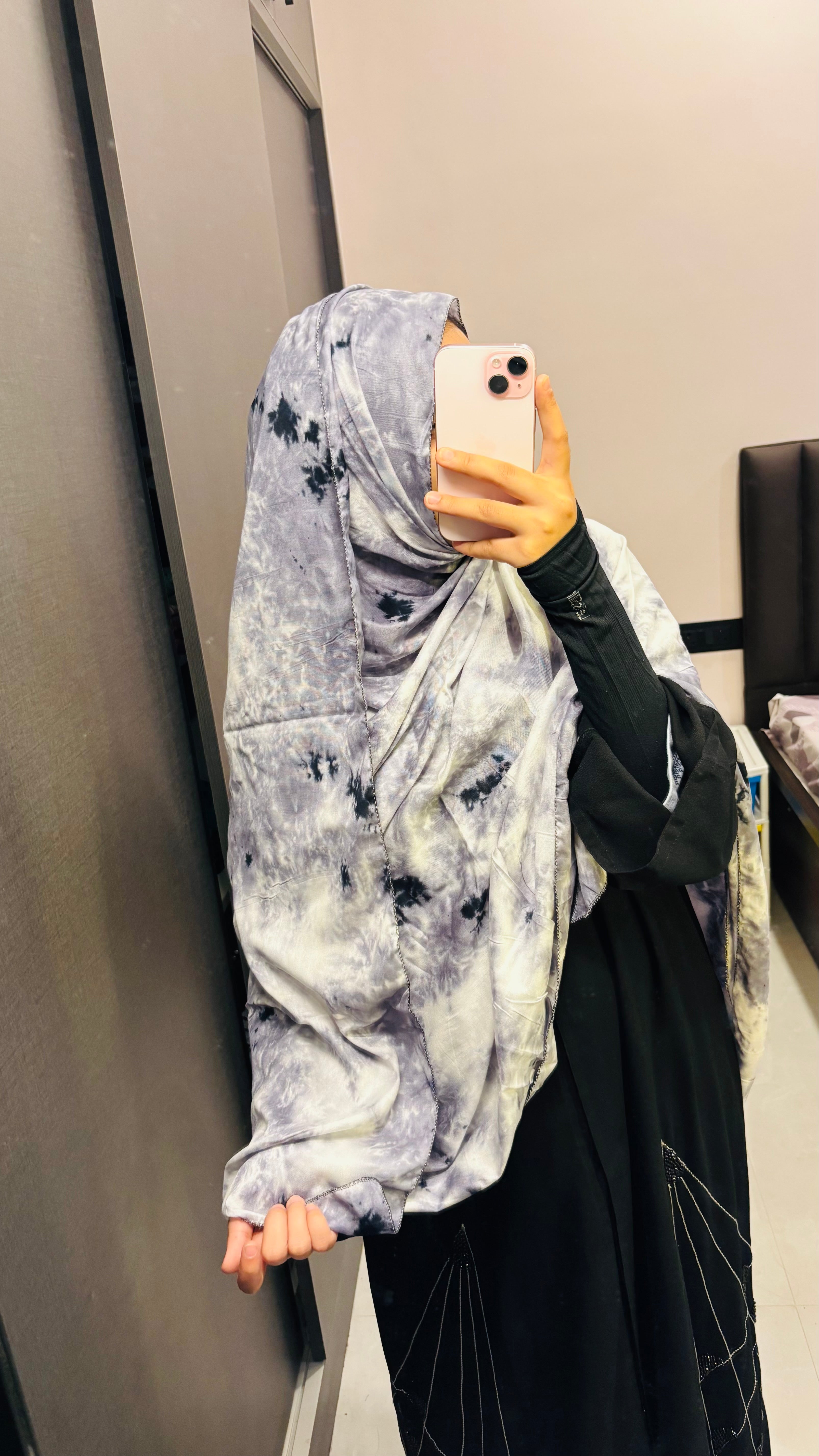 Beautiful Grey Printed Rayon dupatta