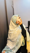 Subtle green & white designer dupatta