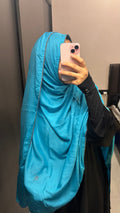 Blue Hand Work Dupatta with lace