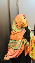 Printed beautiful peach designer dupatta