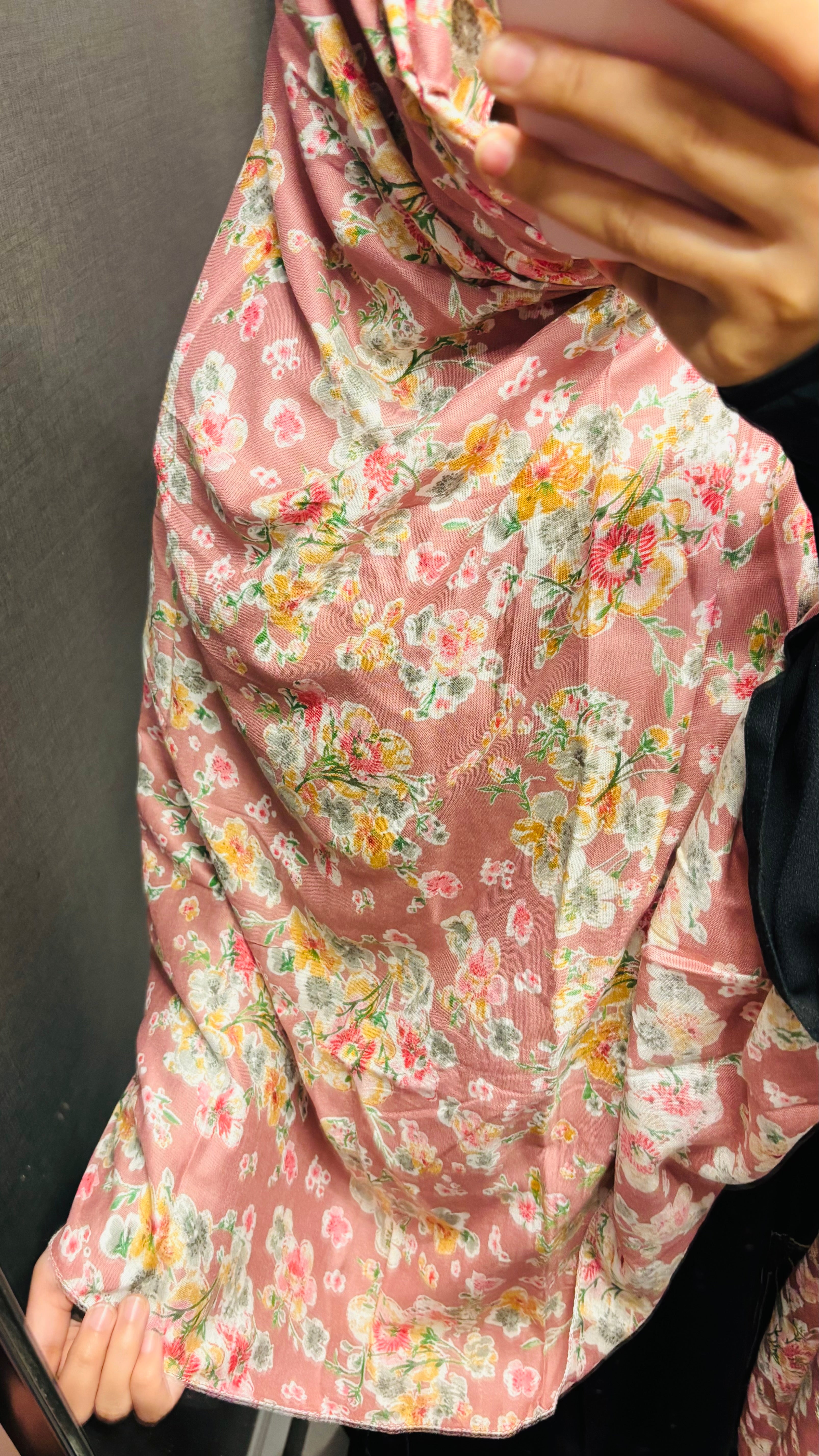 Beautiful Pink floral Namaz Dupatta