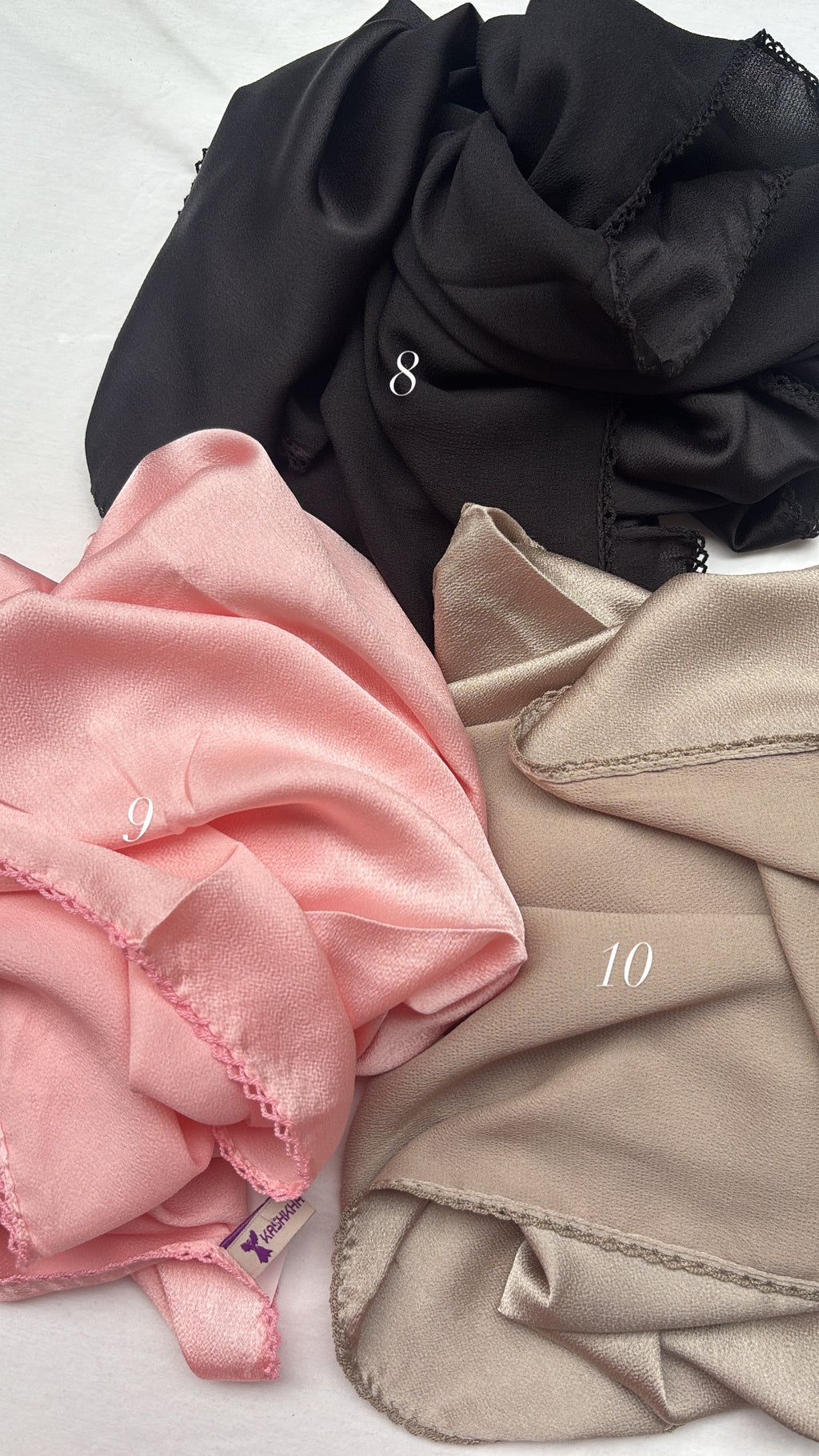 Bubble Satin Hijabs With Lace