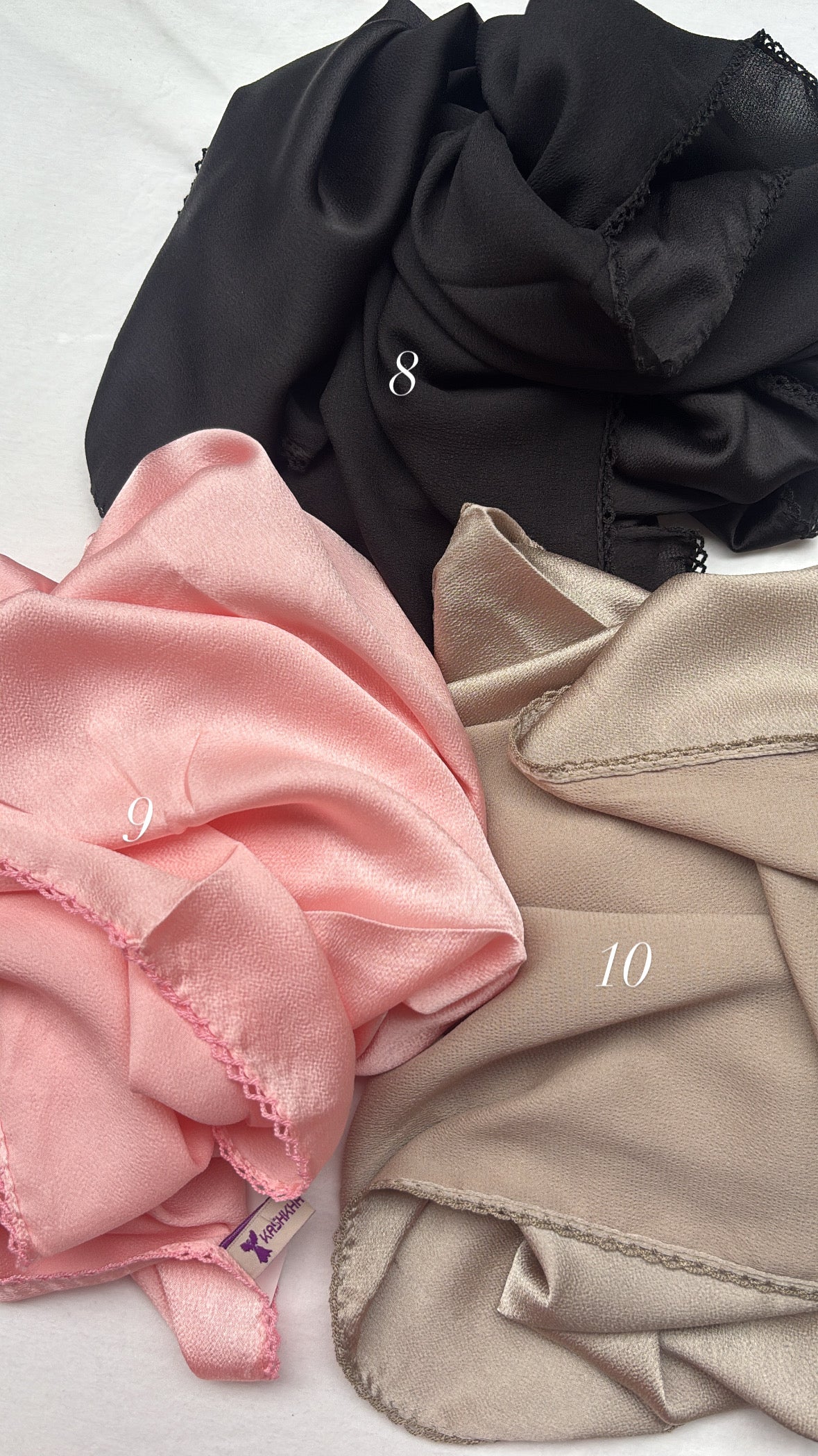 Bubble Satin Hijabs With Lace
