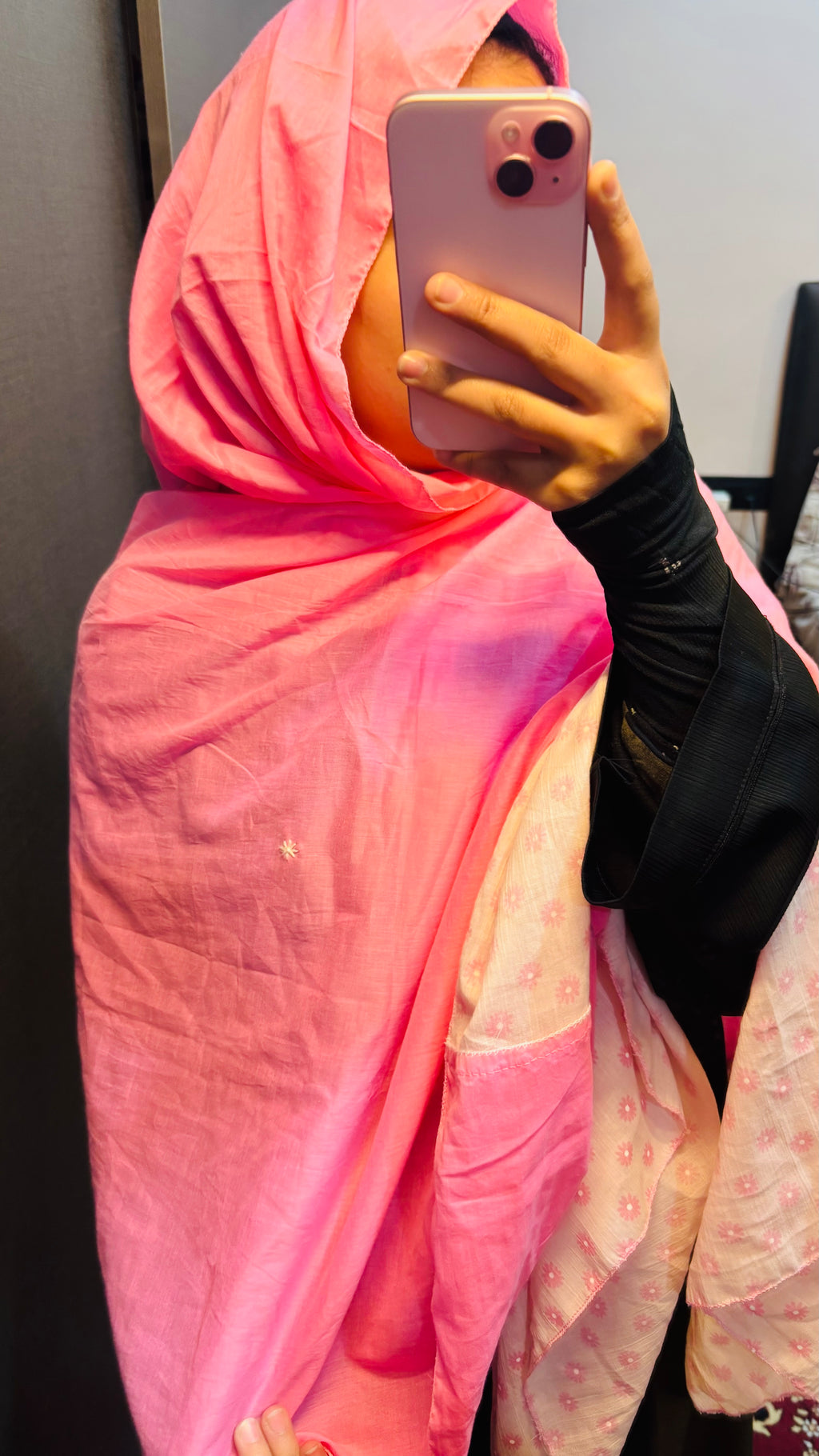 Minimal pink girlish designer dupatta