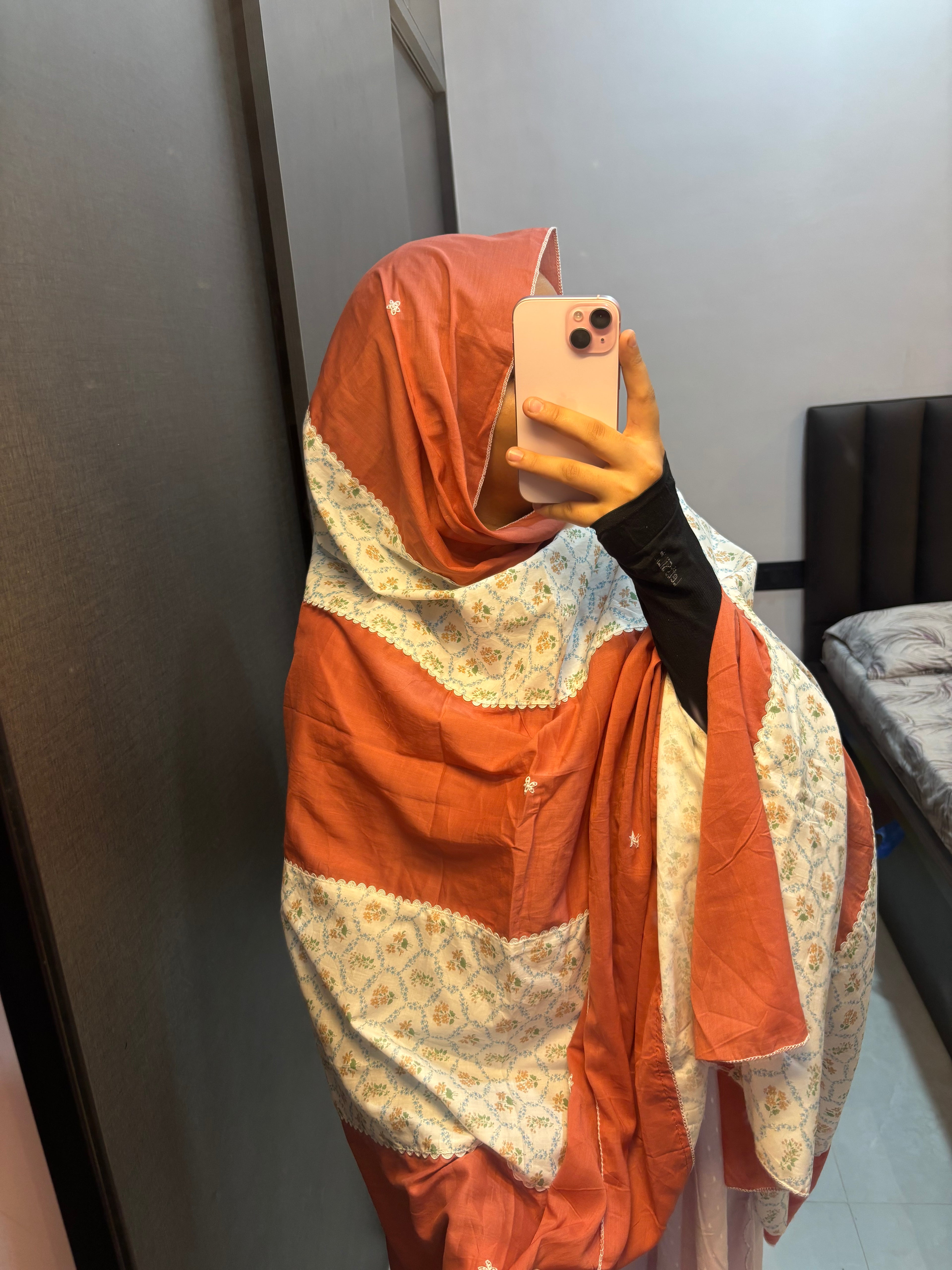 Rust & Off white Beautiful Designer Dupatta
