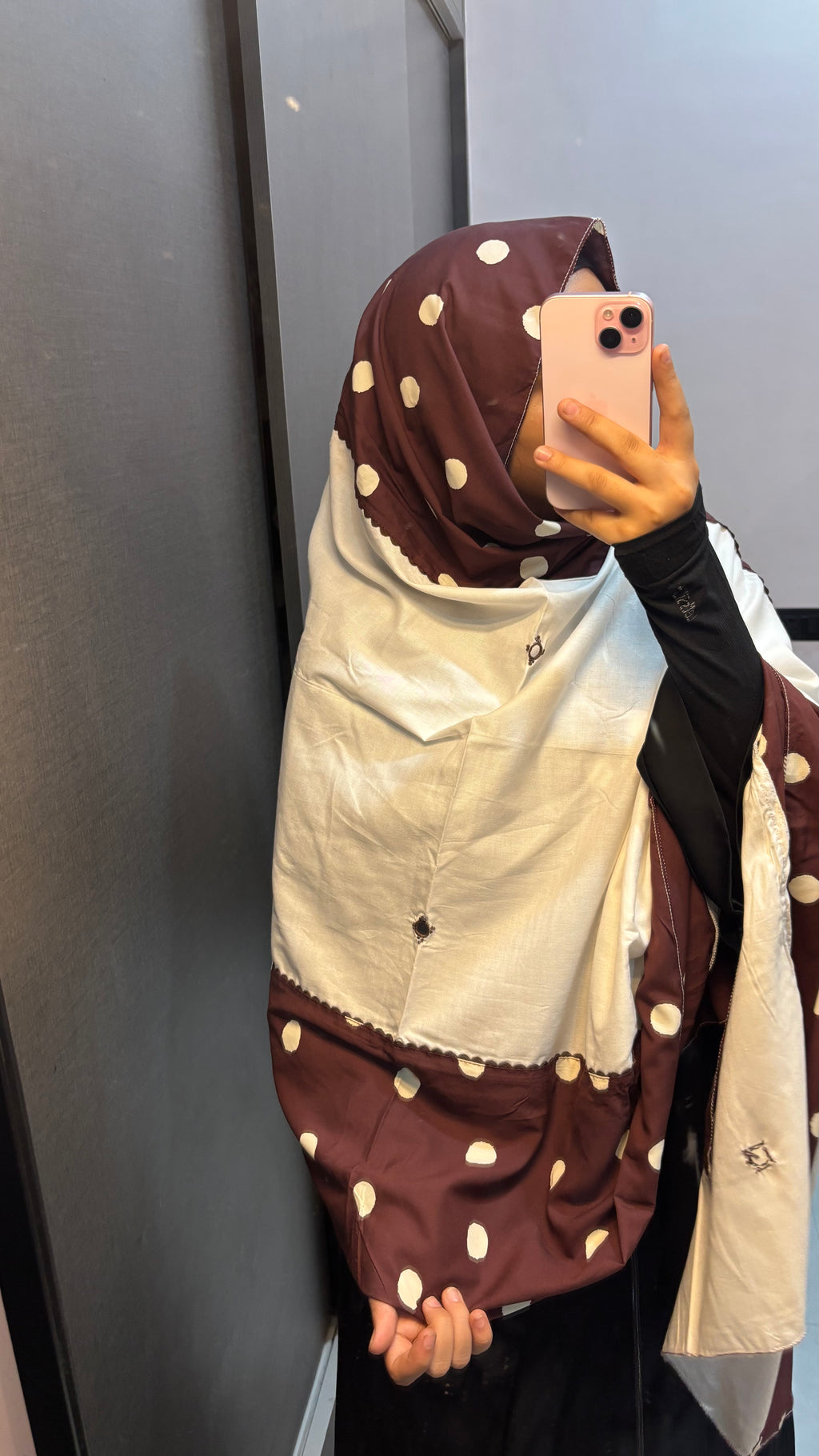 Brown & White Embroidered Dupatta