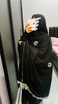 Black & white Embroidered dupatta with elegant white lace