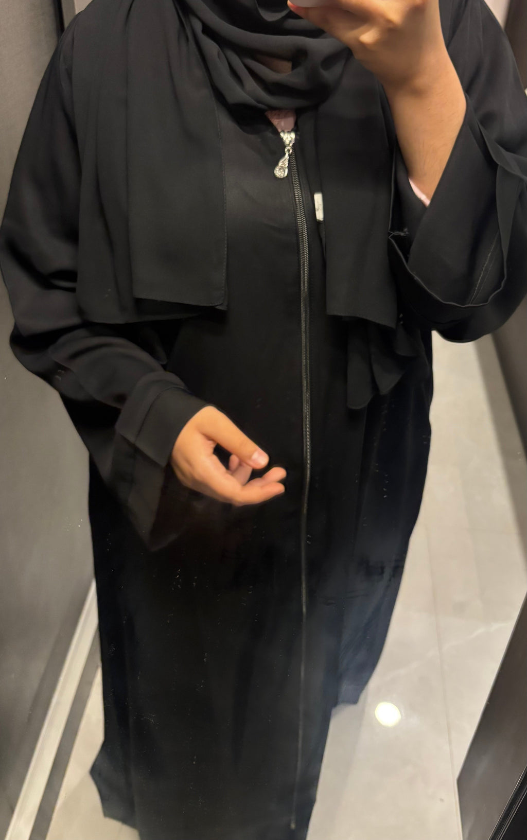 Imported Nida Basic Abaya - Front Open Full Zip