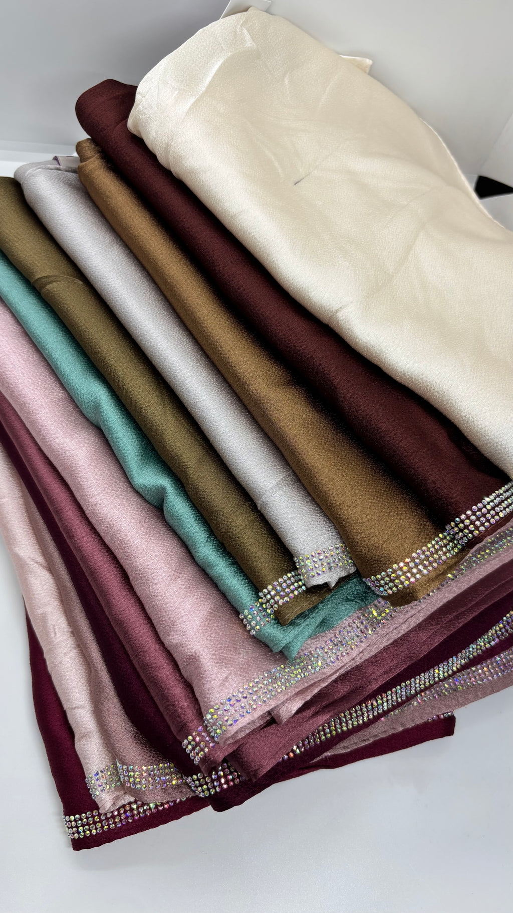 Satin Hijab with Store Work - Made in UAE