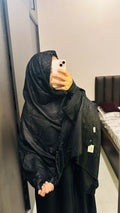 Black to Black Embroidered Rayon Namaz Dupatta
