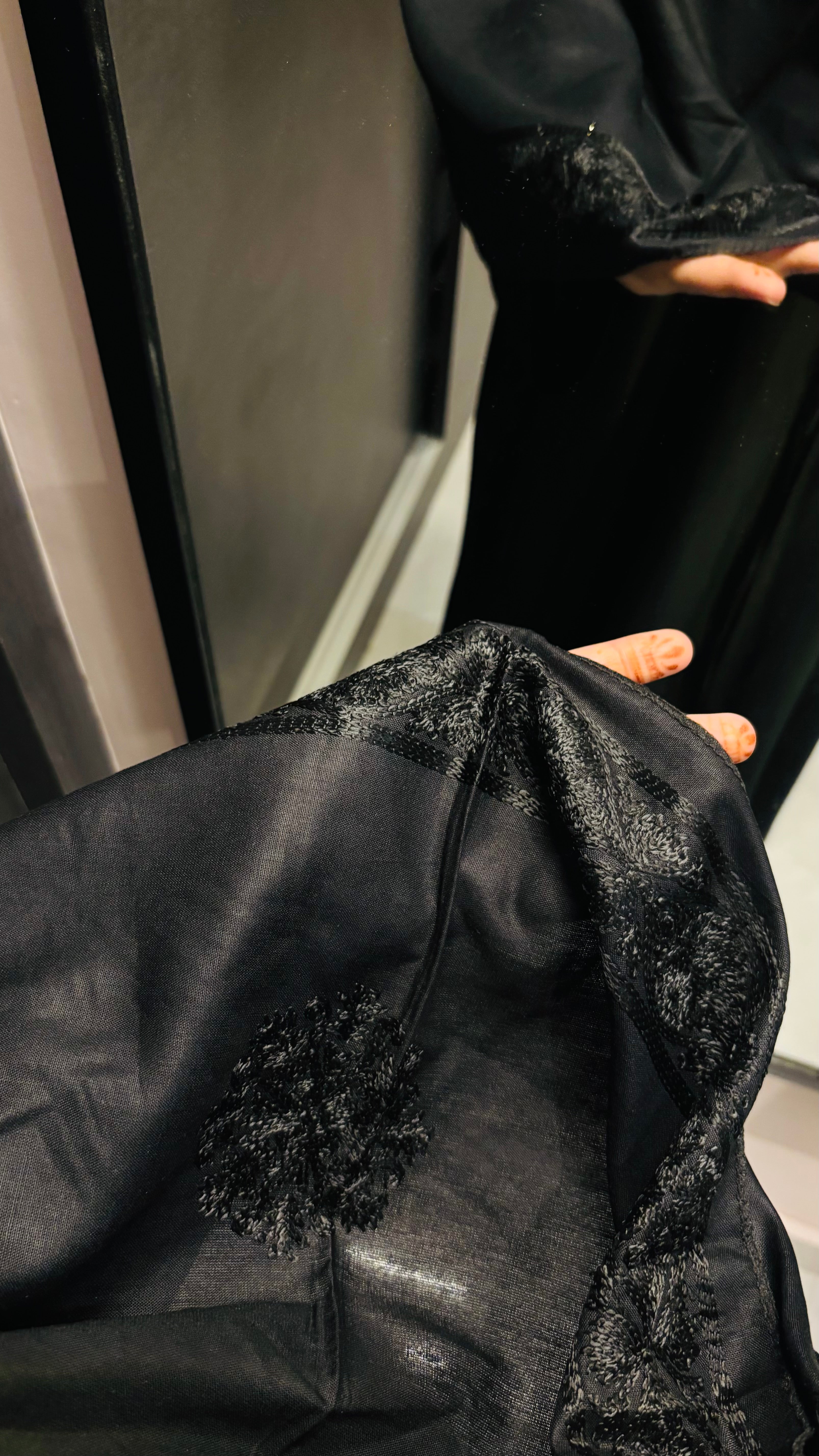 Black to Black Embroidered Rayon Namaz Dupatta