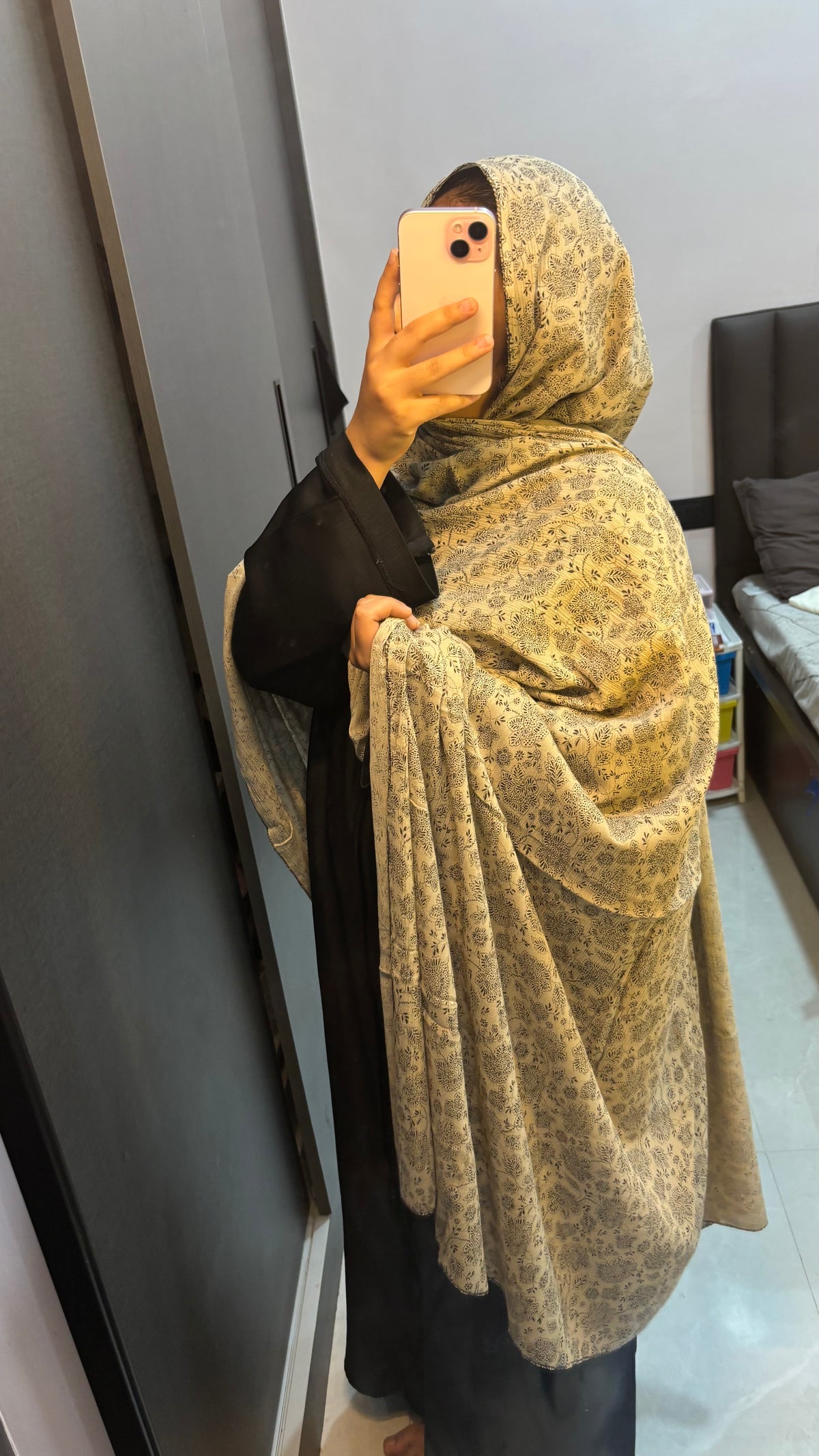Brown and Black Pure Cotton Dupatta