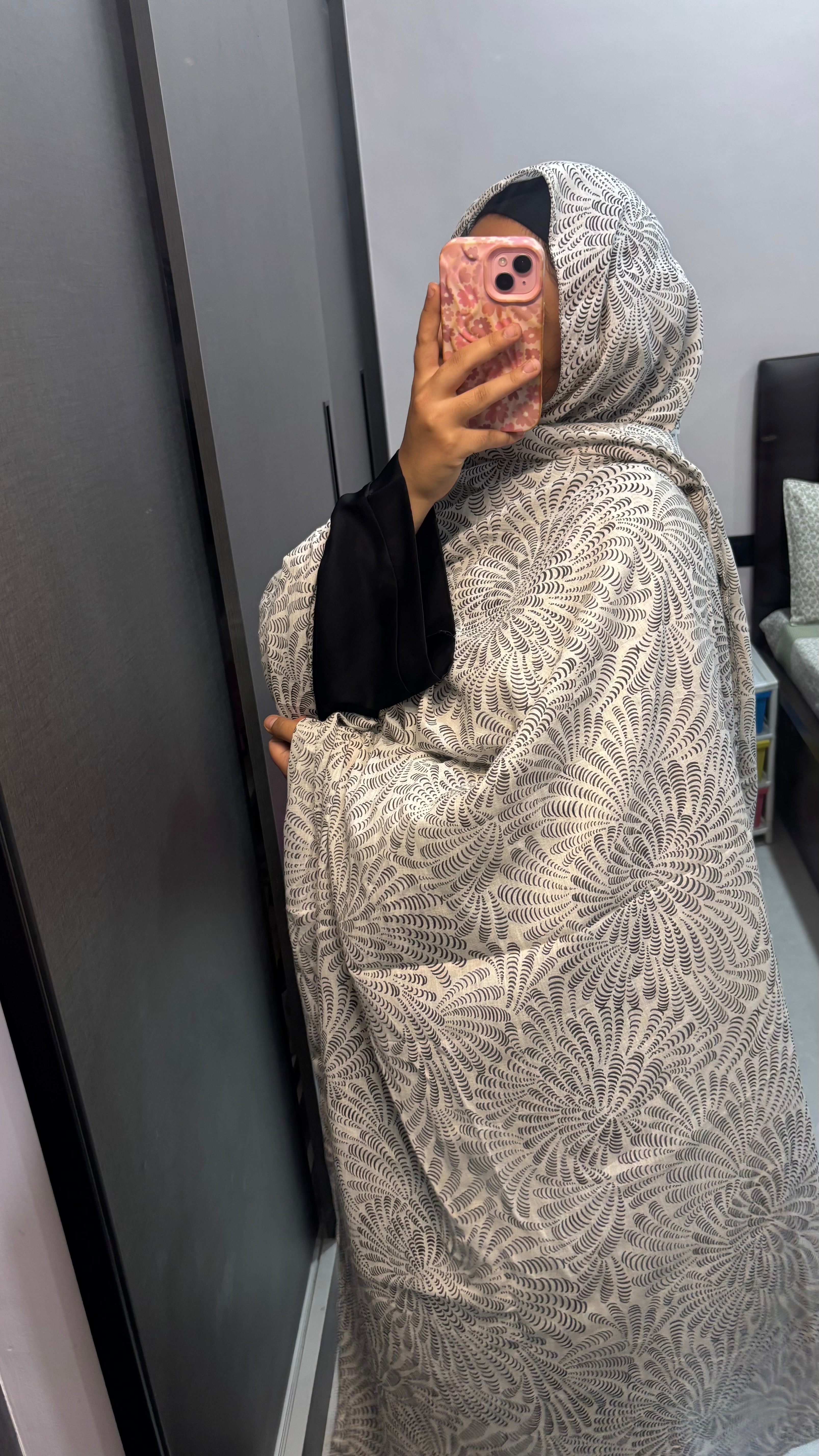 Black & white Cotton Printed Dupatta - different sizes available