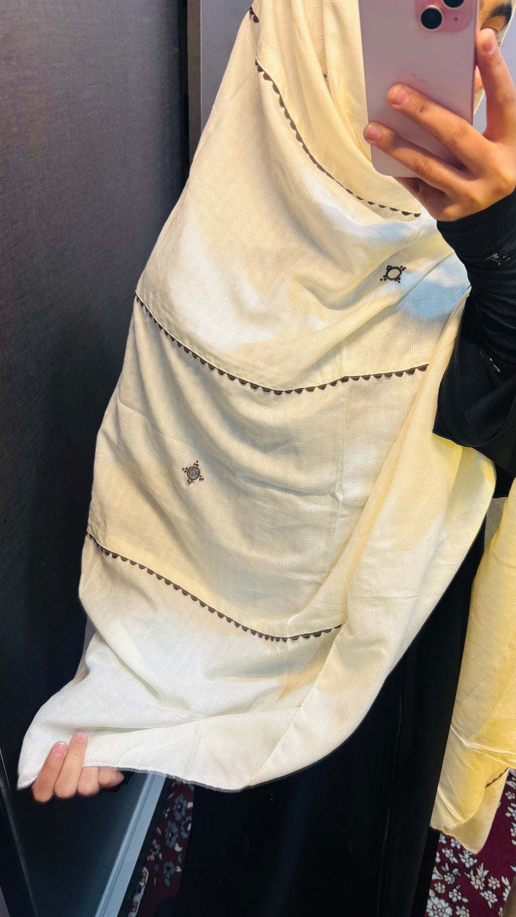 Minimal off white designer dupatta