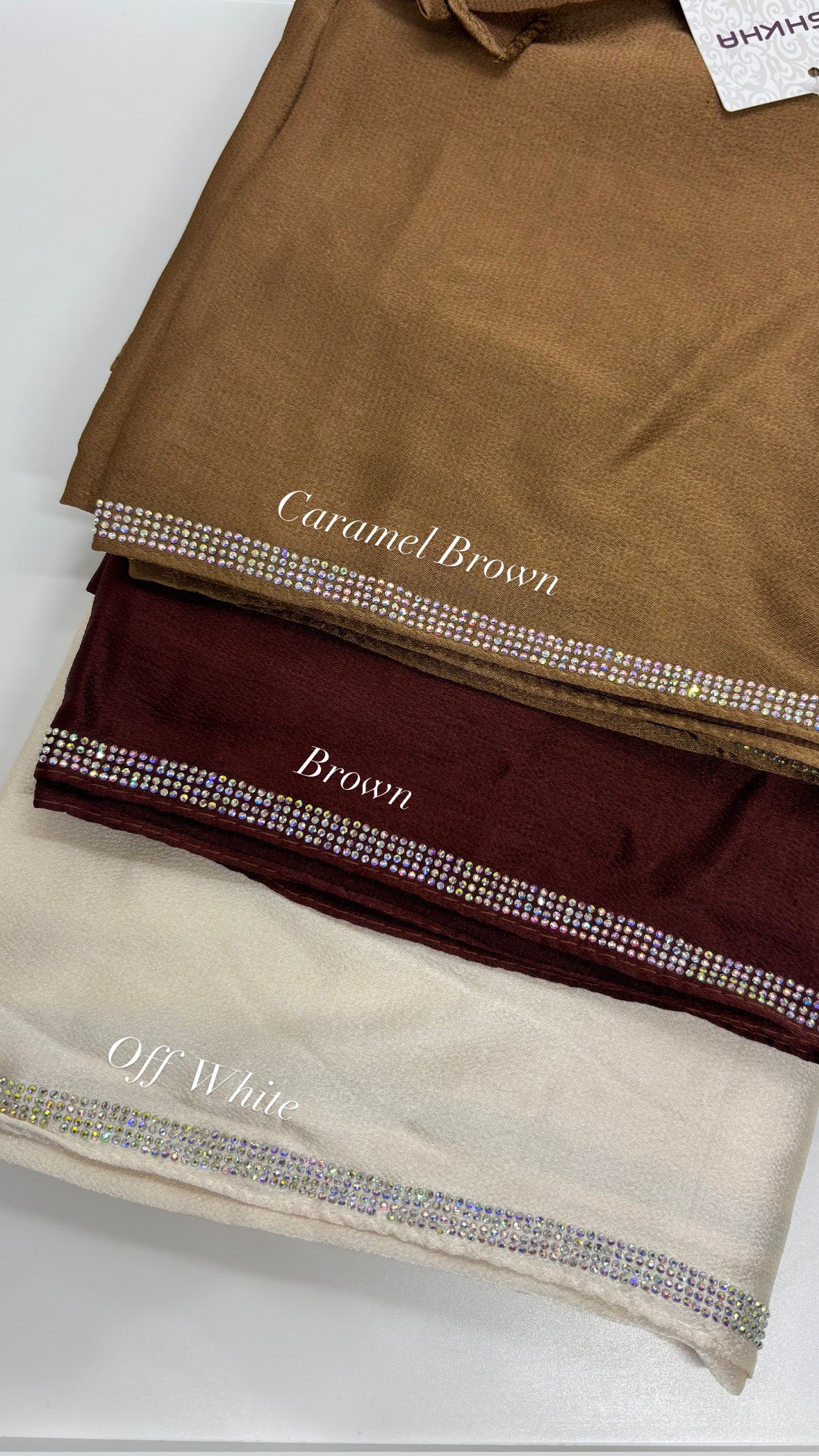 Satin Hijab with Store Work - Made in UAE