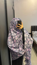Purple & Black Pure Cotton Big Dupatta/ Chadar