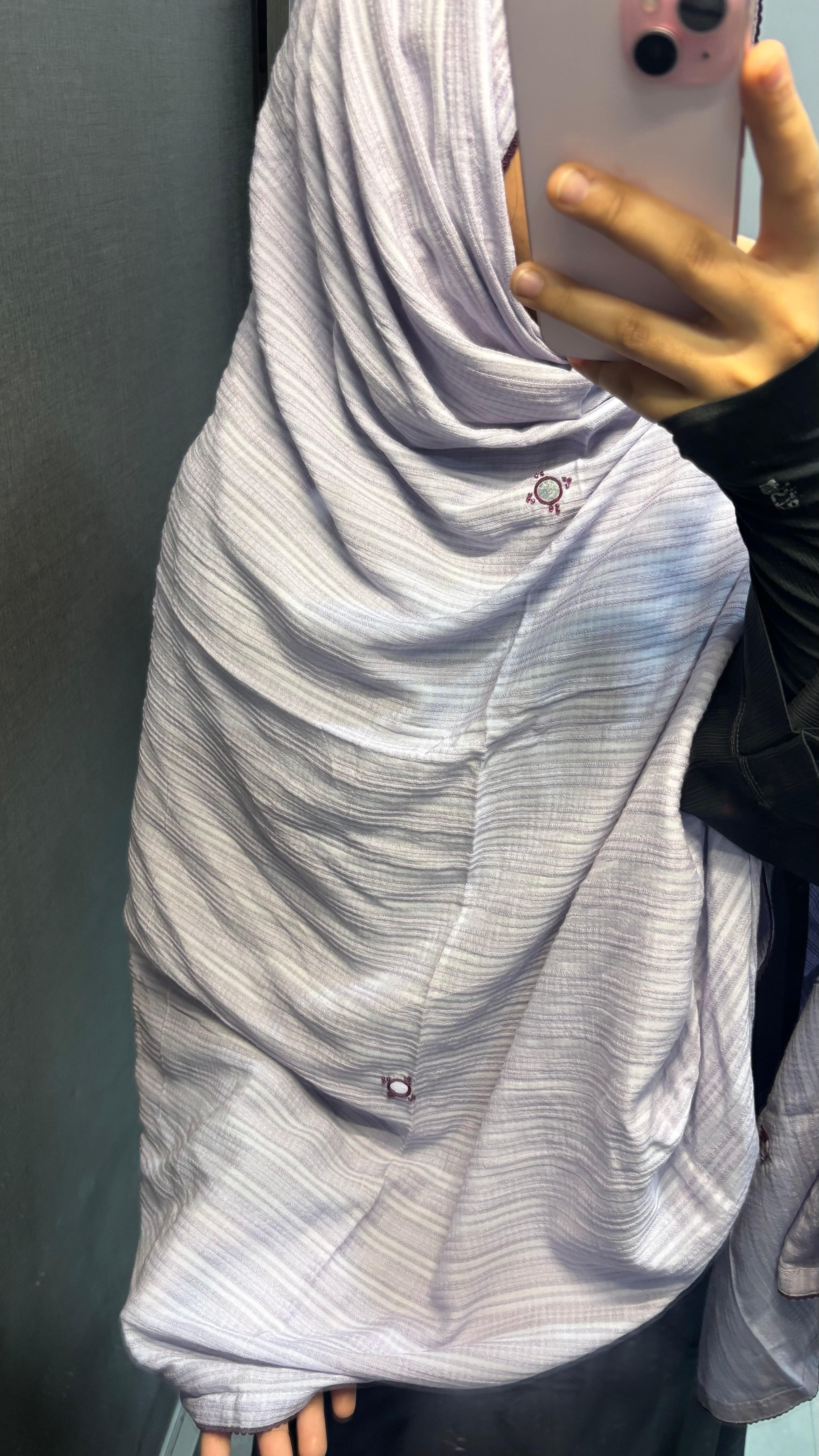 Purple Mirror work Pure Cotton Dupatta