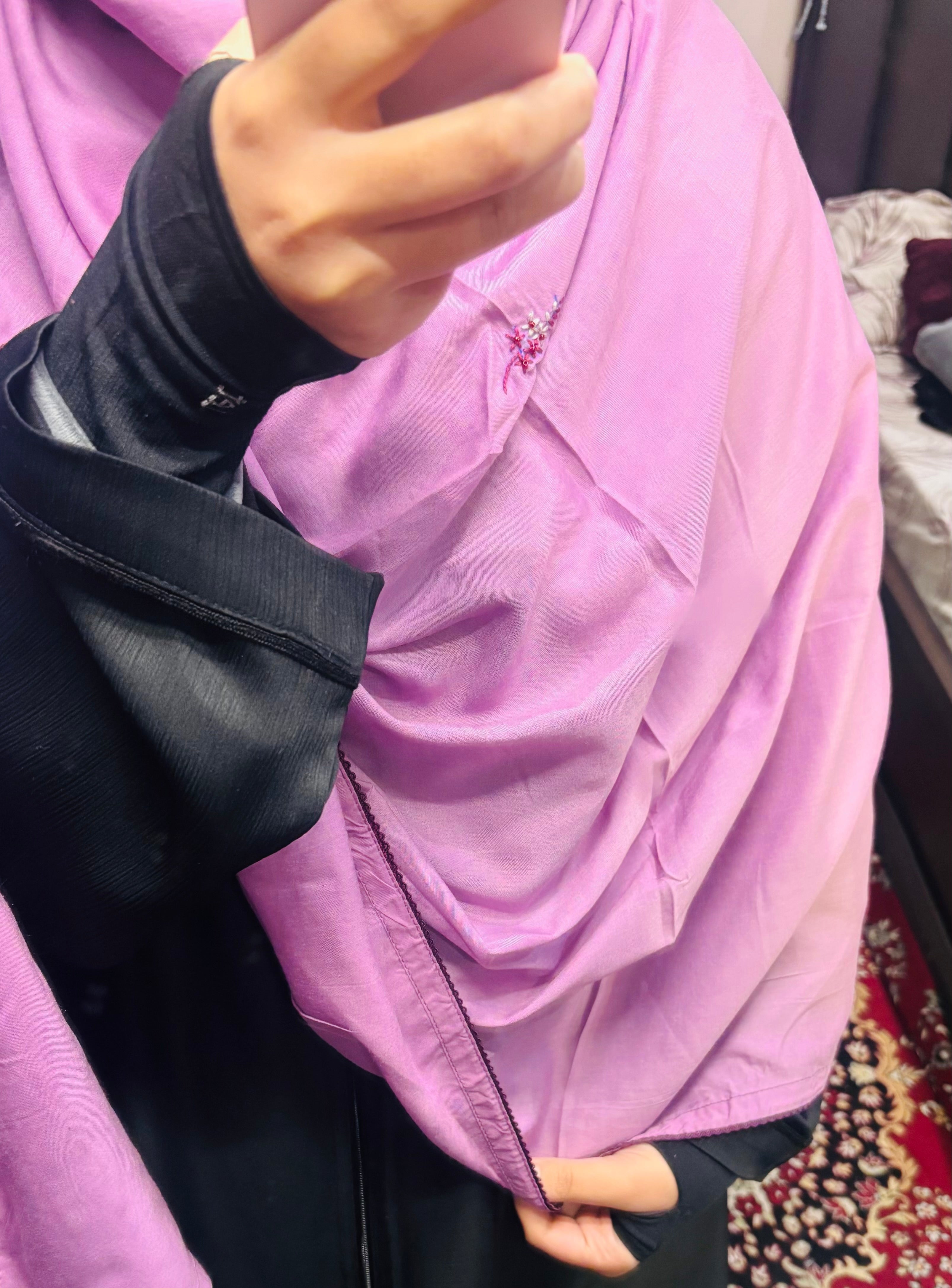 Minimal Embroidered lace dupatta - 2.25 x 1.2 metres