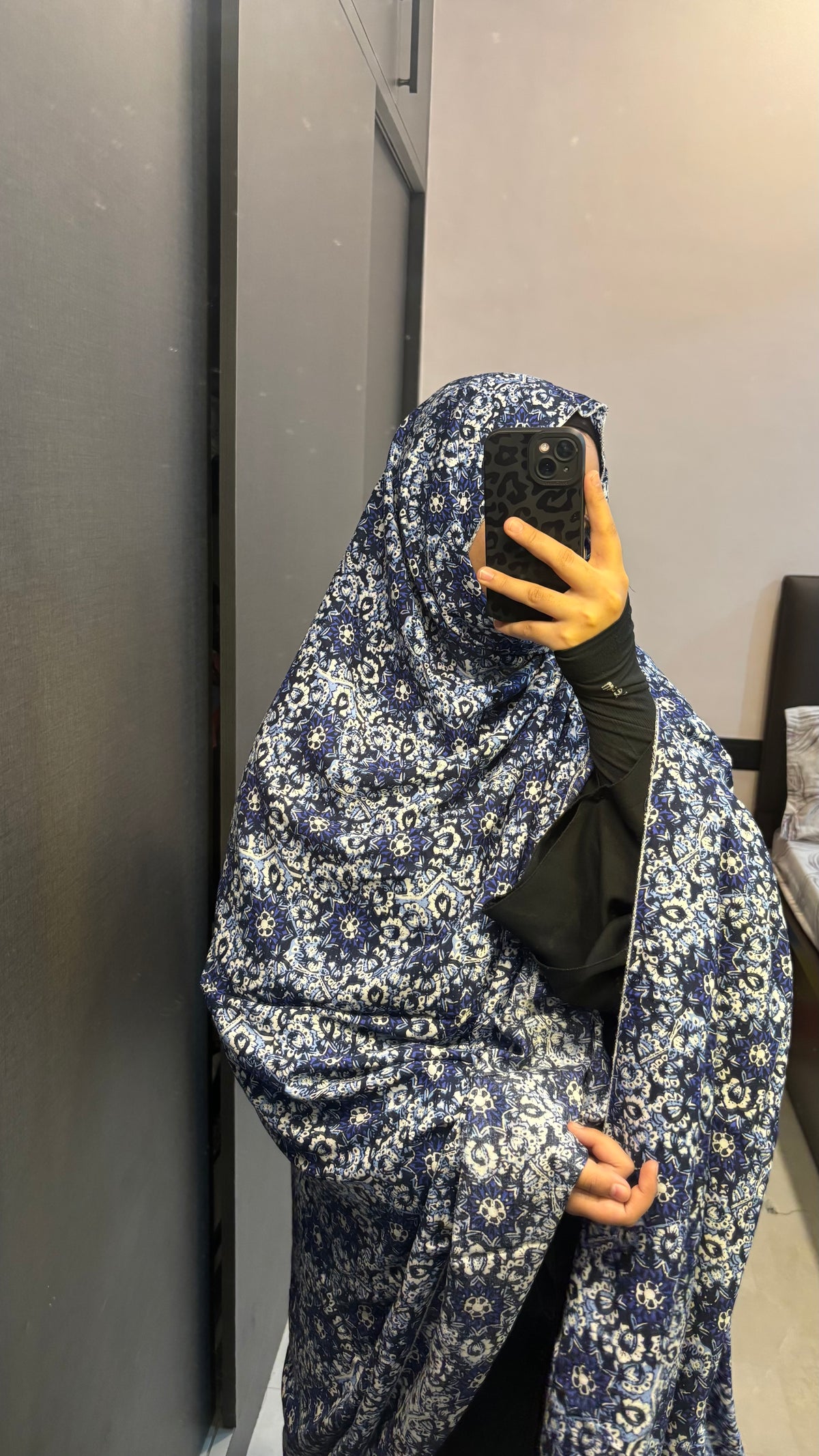 Blue Printed Big Dupatta/Chadar
