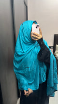 Blue & Navy Blue leaf Embroidered Rayon Dupatta