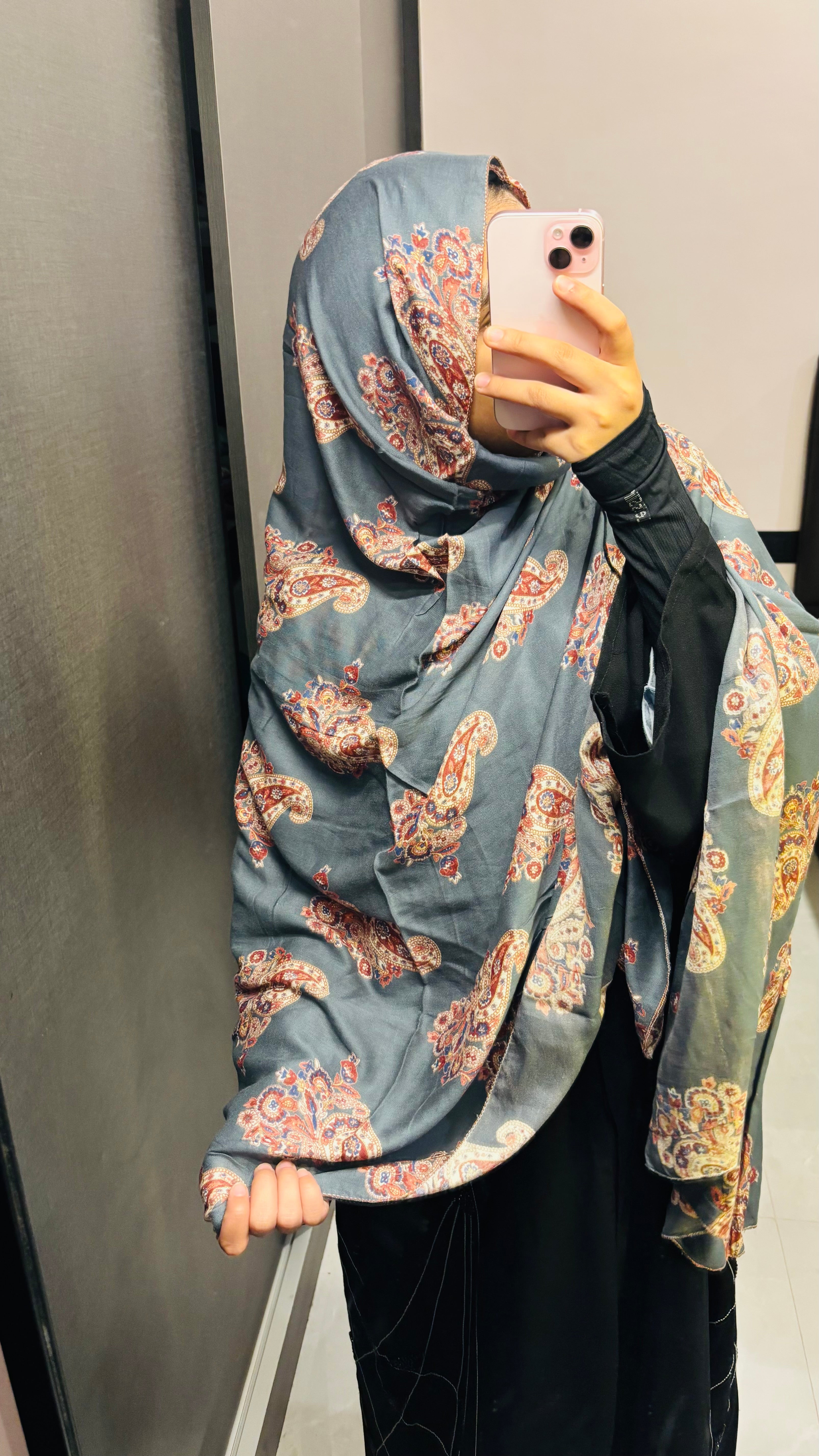 Simple and Elegant Grey Printed Rayon Dupatta