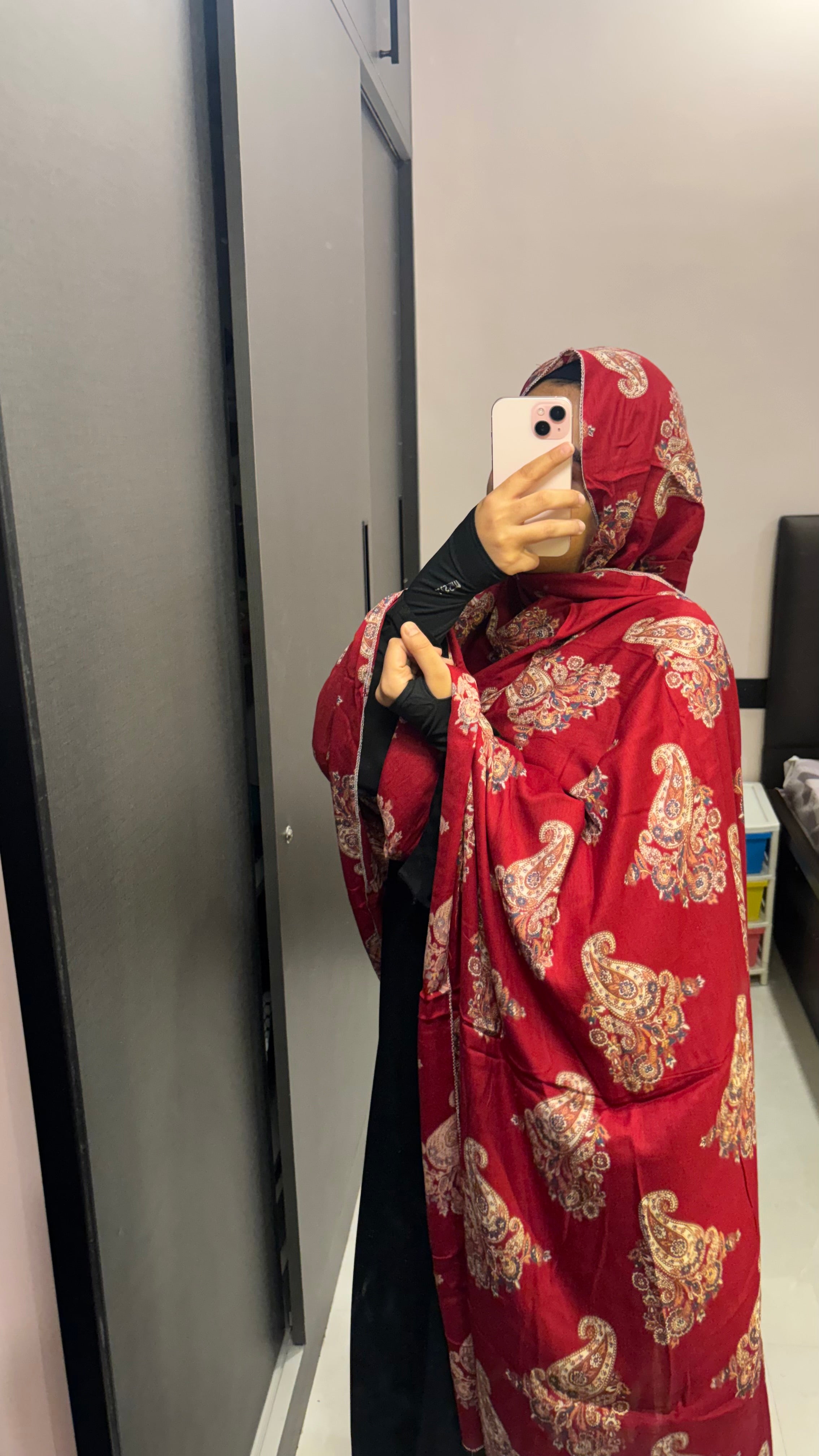 Maroon Beautiful Printed Rayon Dupatta