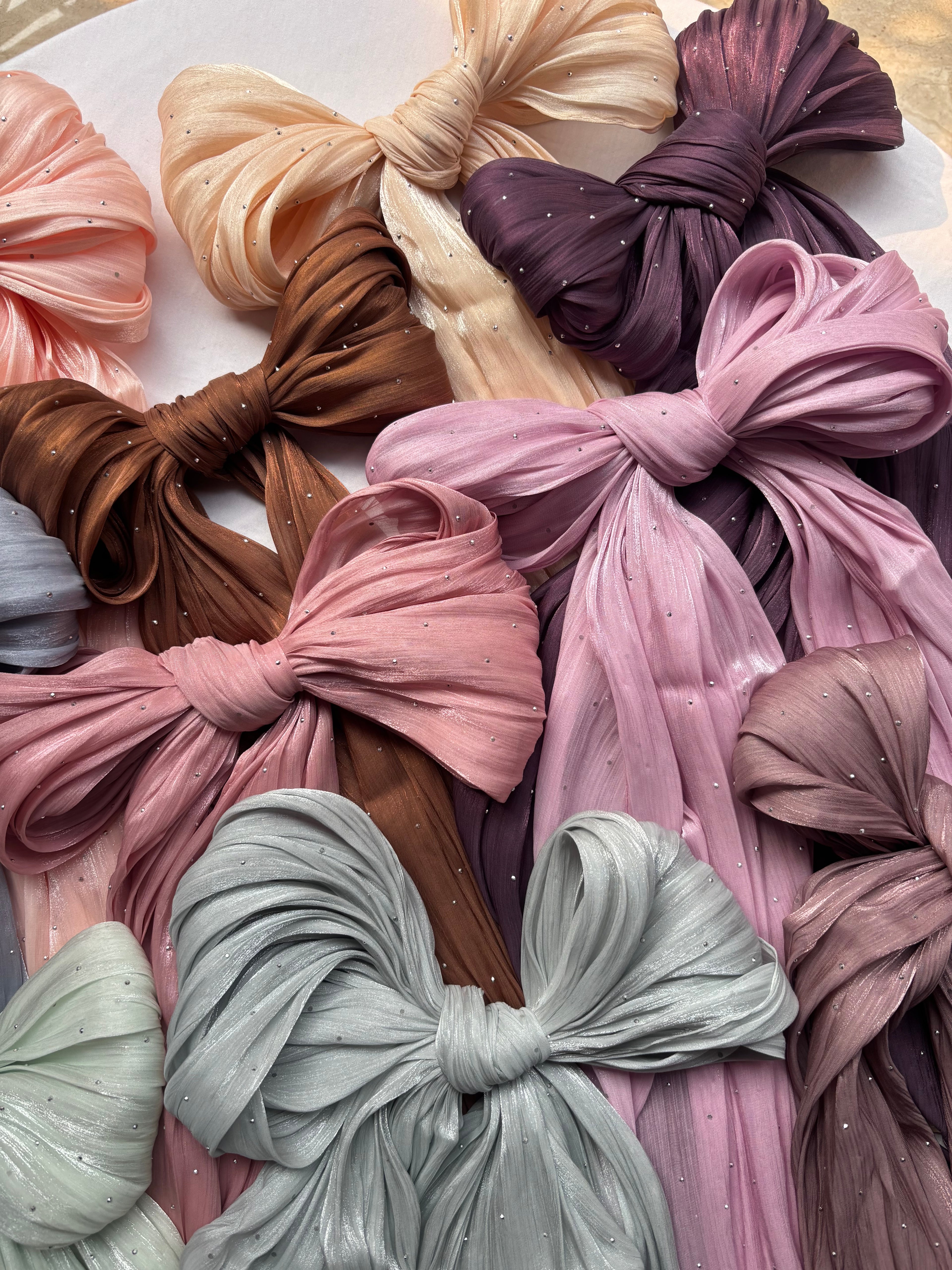 Organza with stone work hijabs