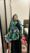 Green & Black Floral Khimar