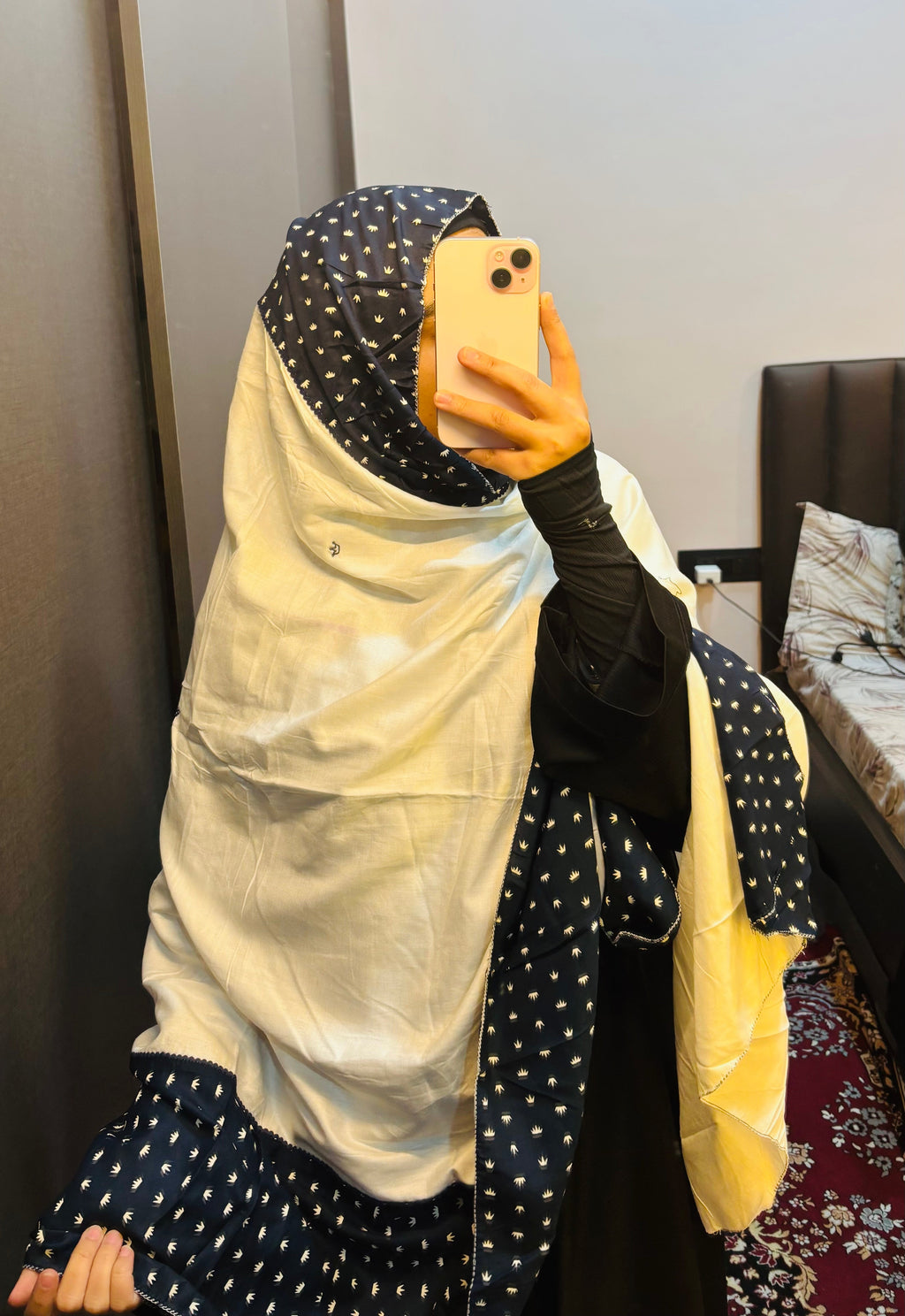 Designer Blue & white Handwork dupatta