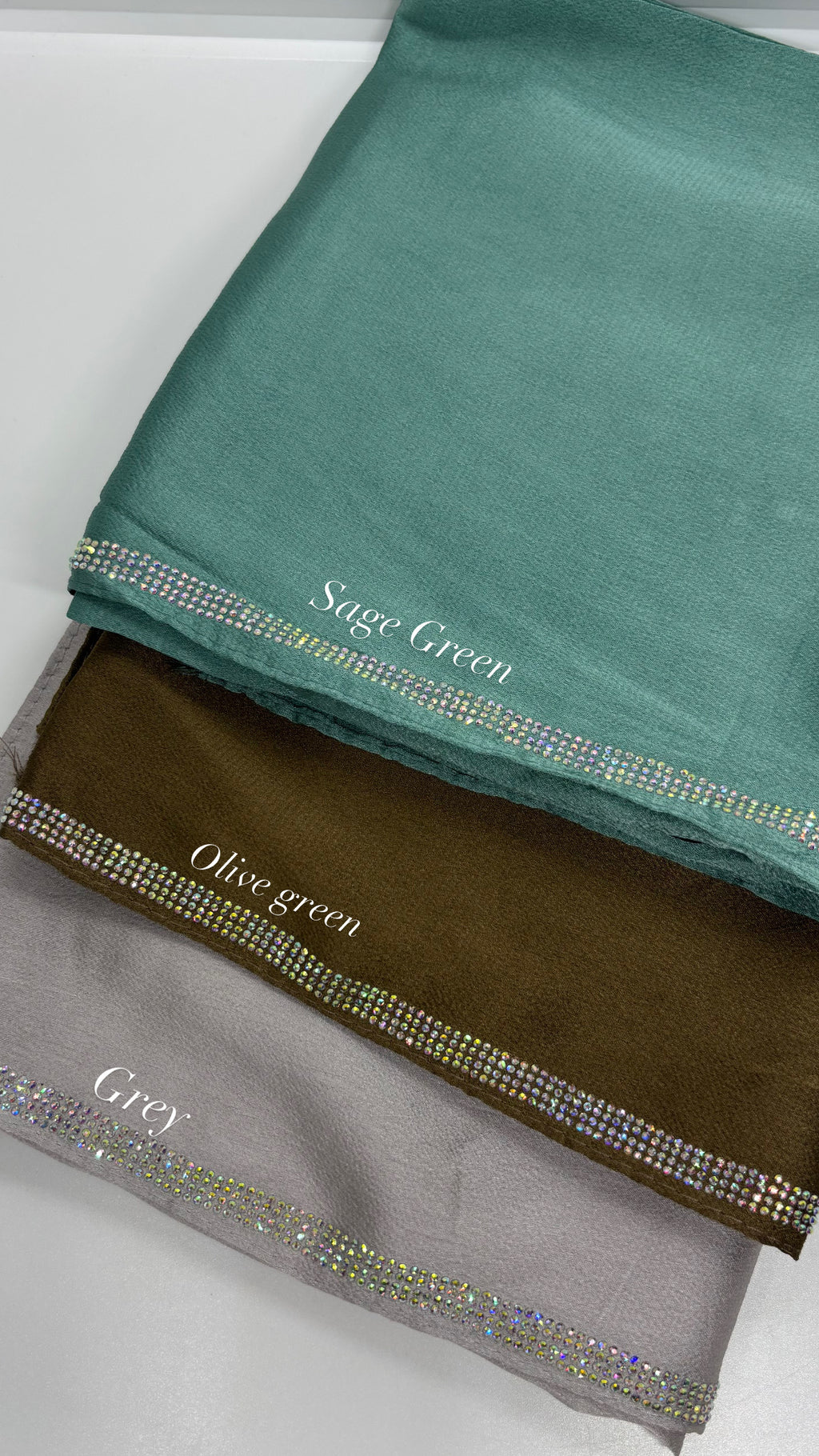 Satin Hijab with Store Work - Made in UAE