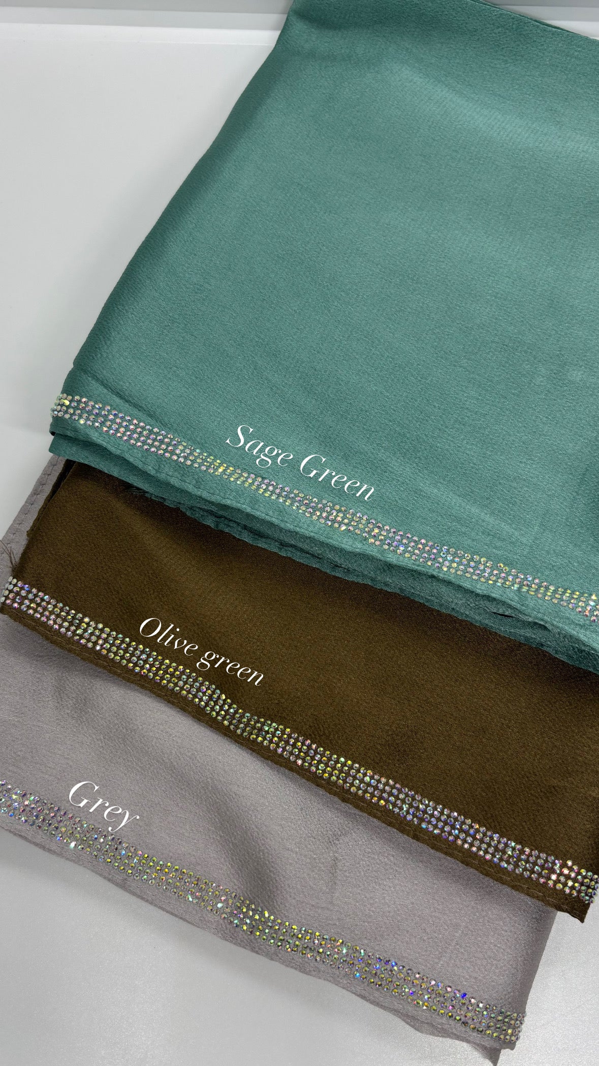 Satin Hijab with Store Work - Made in UAE