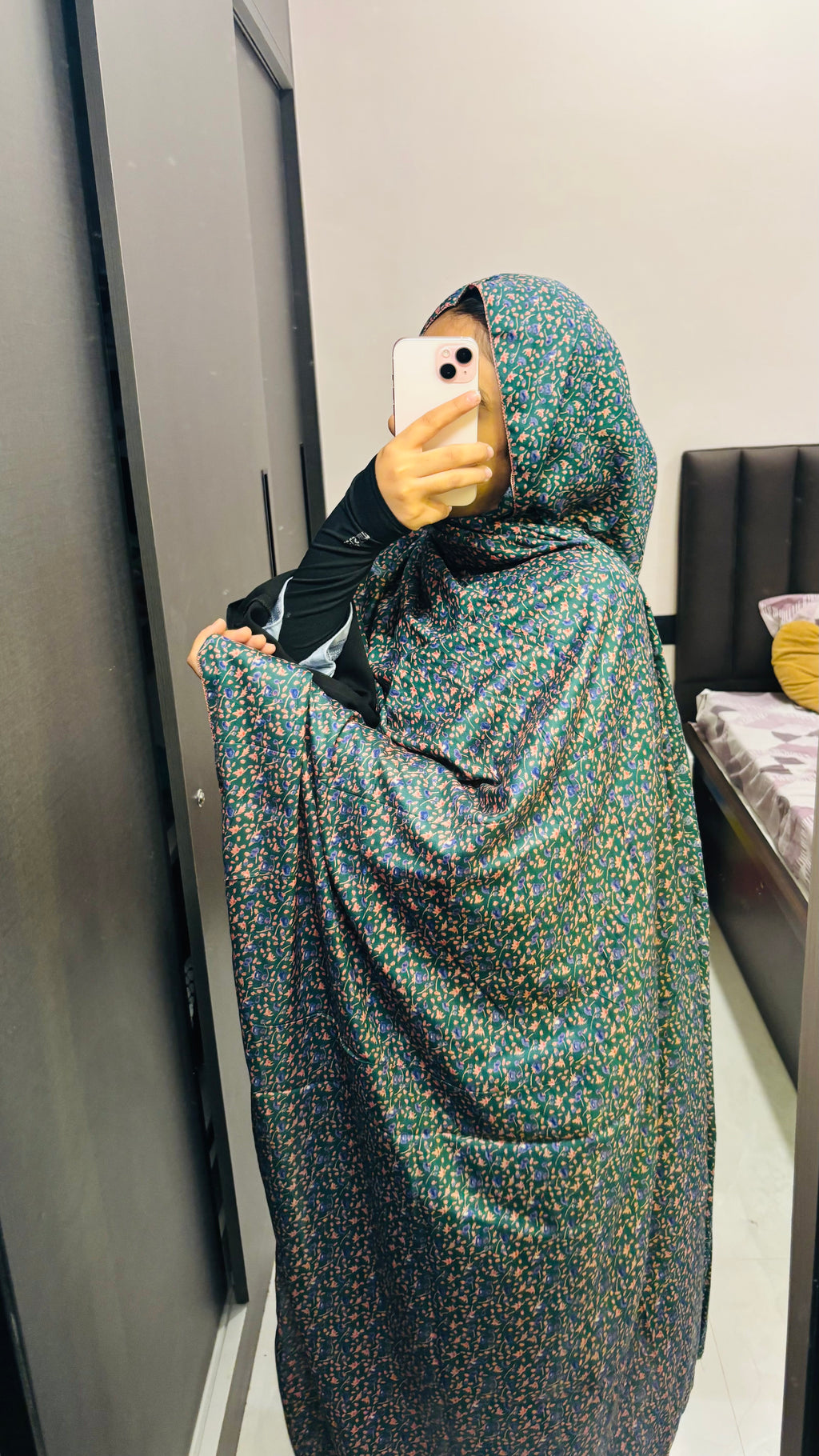 Printed Green Soft Rayon Namaz Dupatta