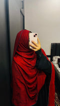 Self Embroidered Maroon dupatta