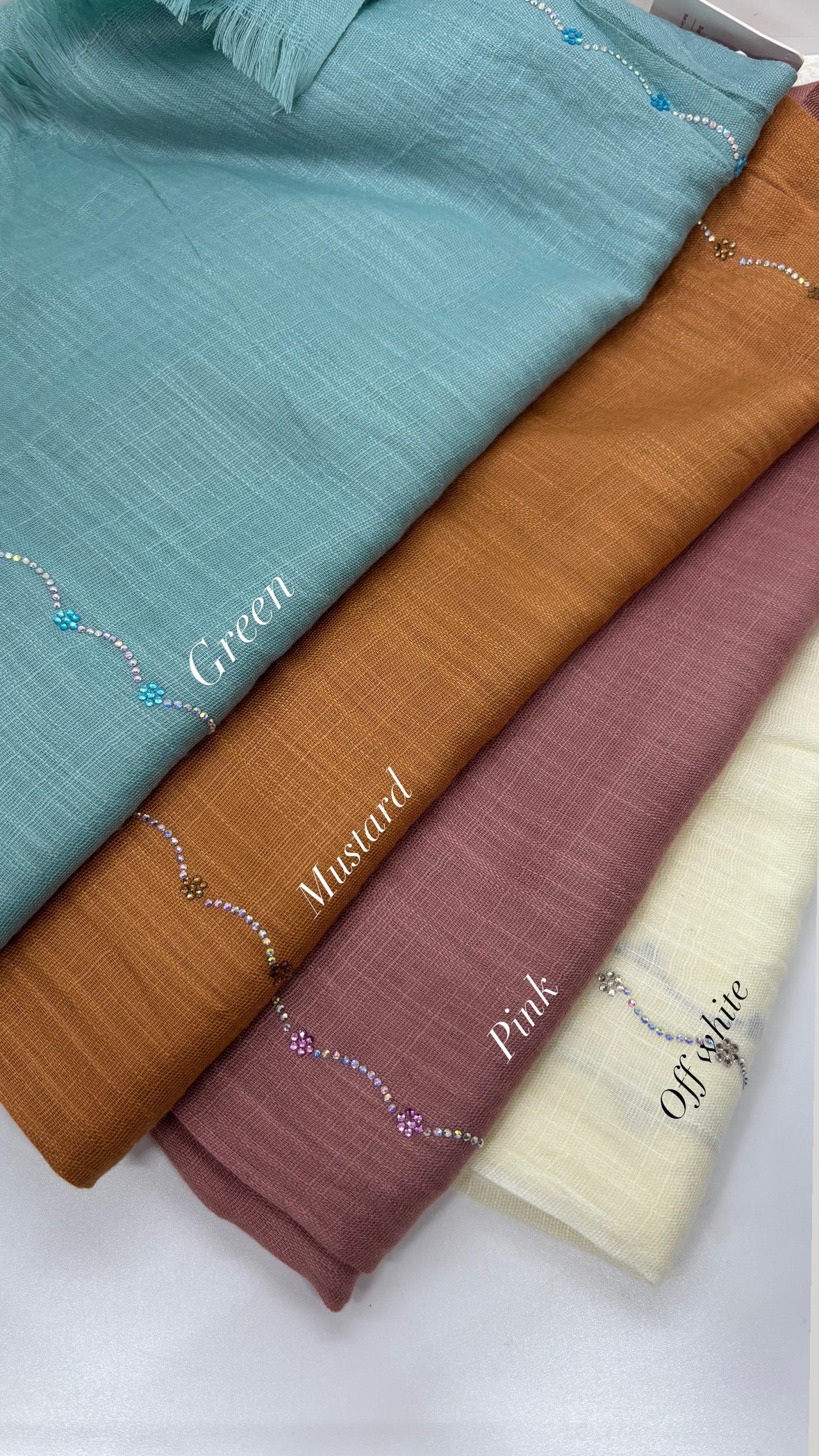 Soft Cotton Hijab with Stone work - Non Slippery