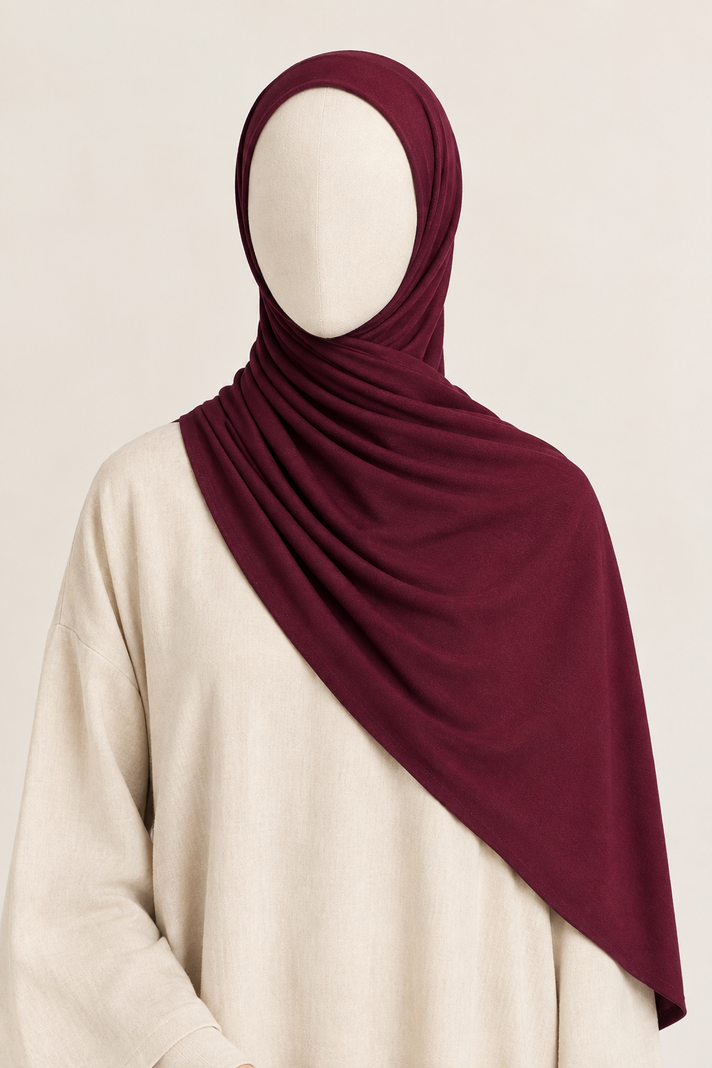 Maroon Bamboo Jersey Hijabs - 2 meters