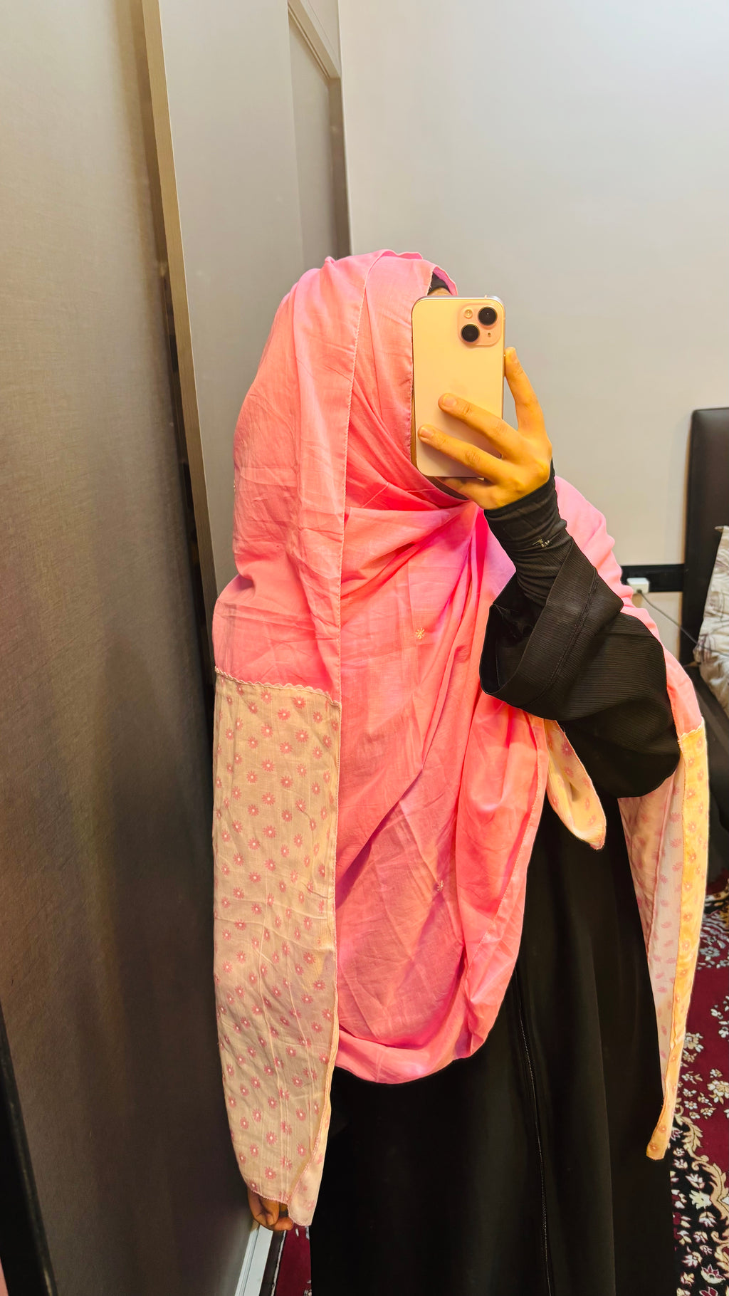 Minimal pink girlish designer dupatta