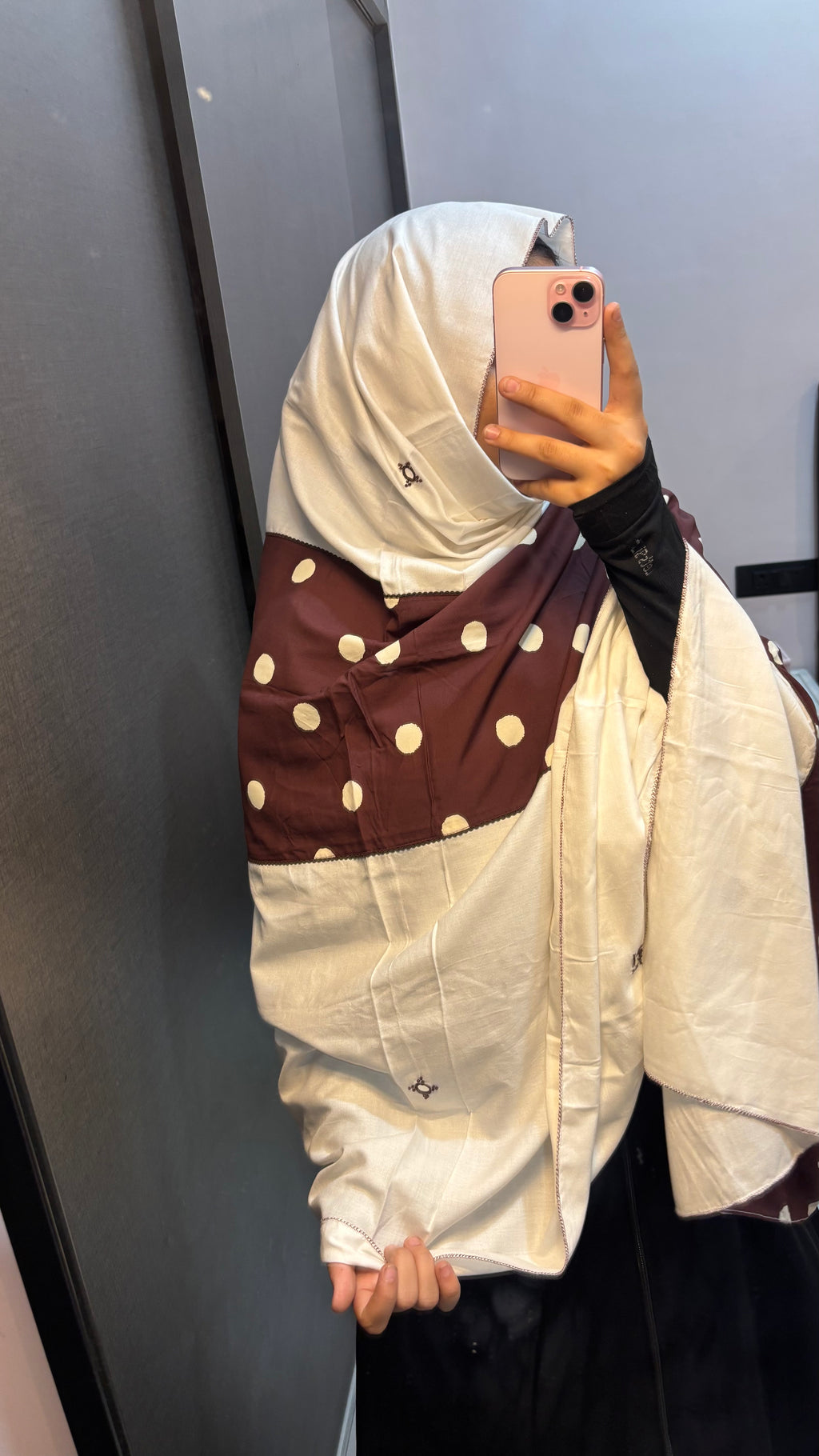 Brown & White Rayon Designer Embroidered Dupatta