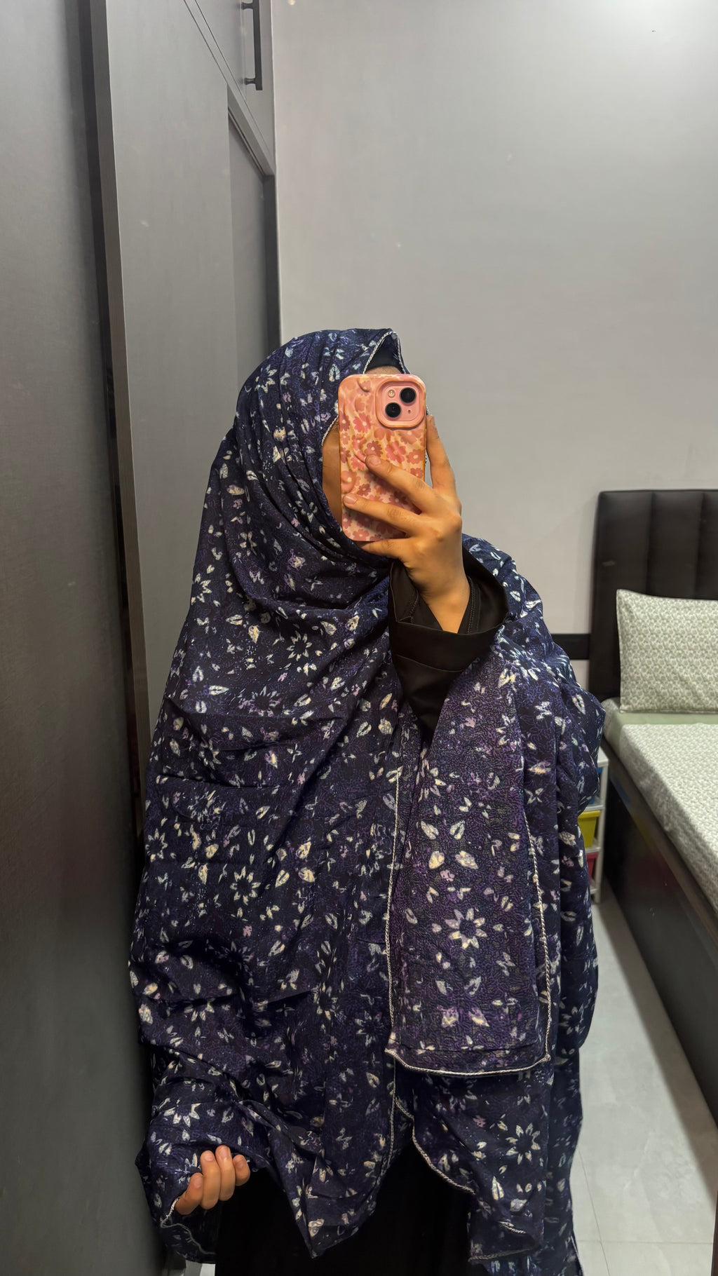 Blue Cotton Printed Dupatta