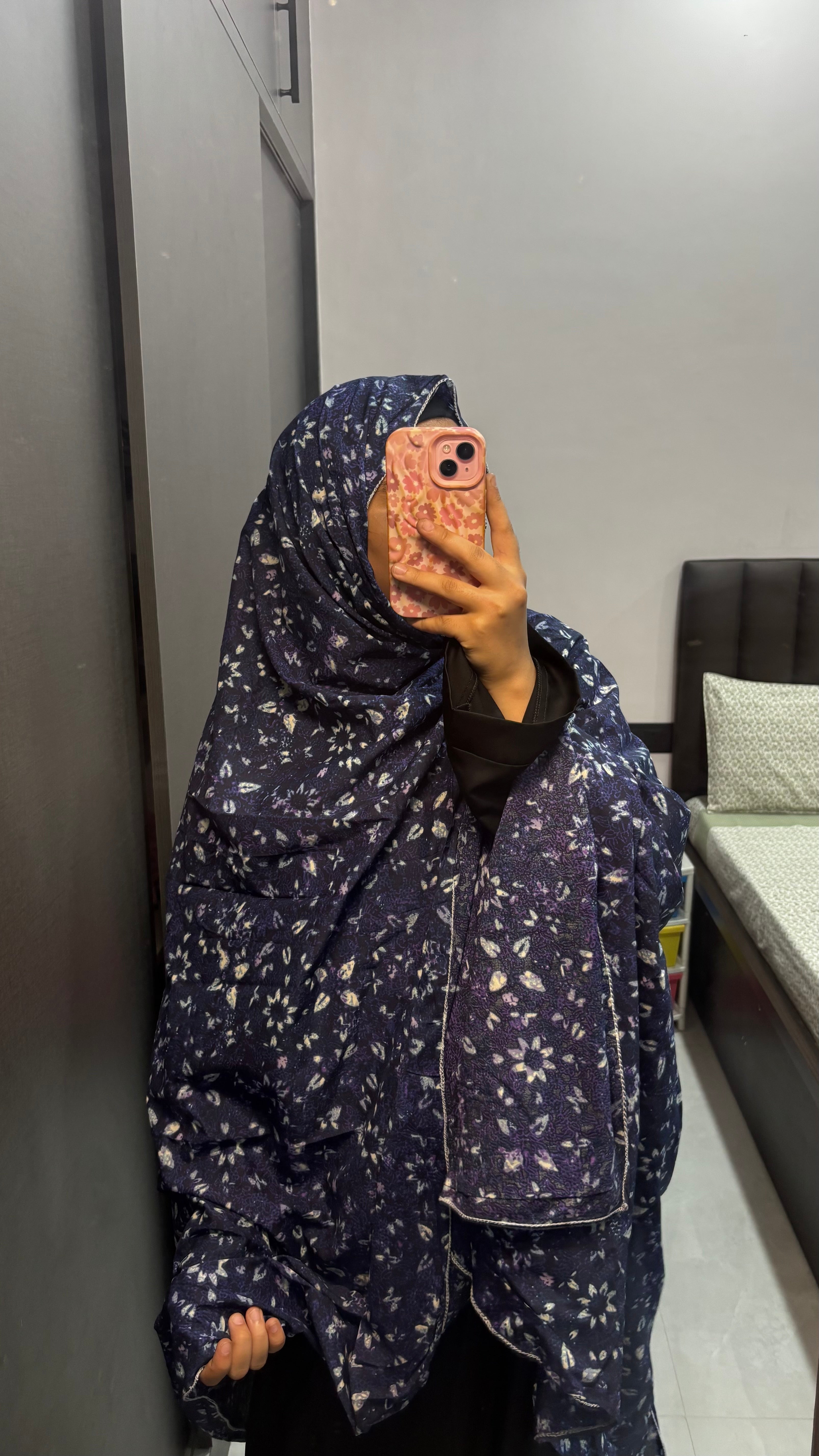 Blue Cotton Printed Dupatta