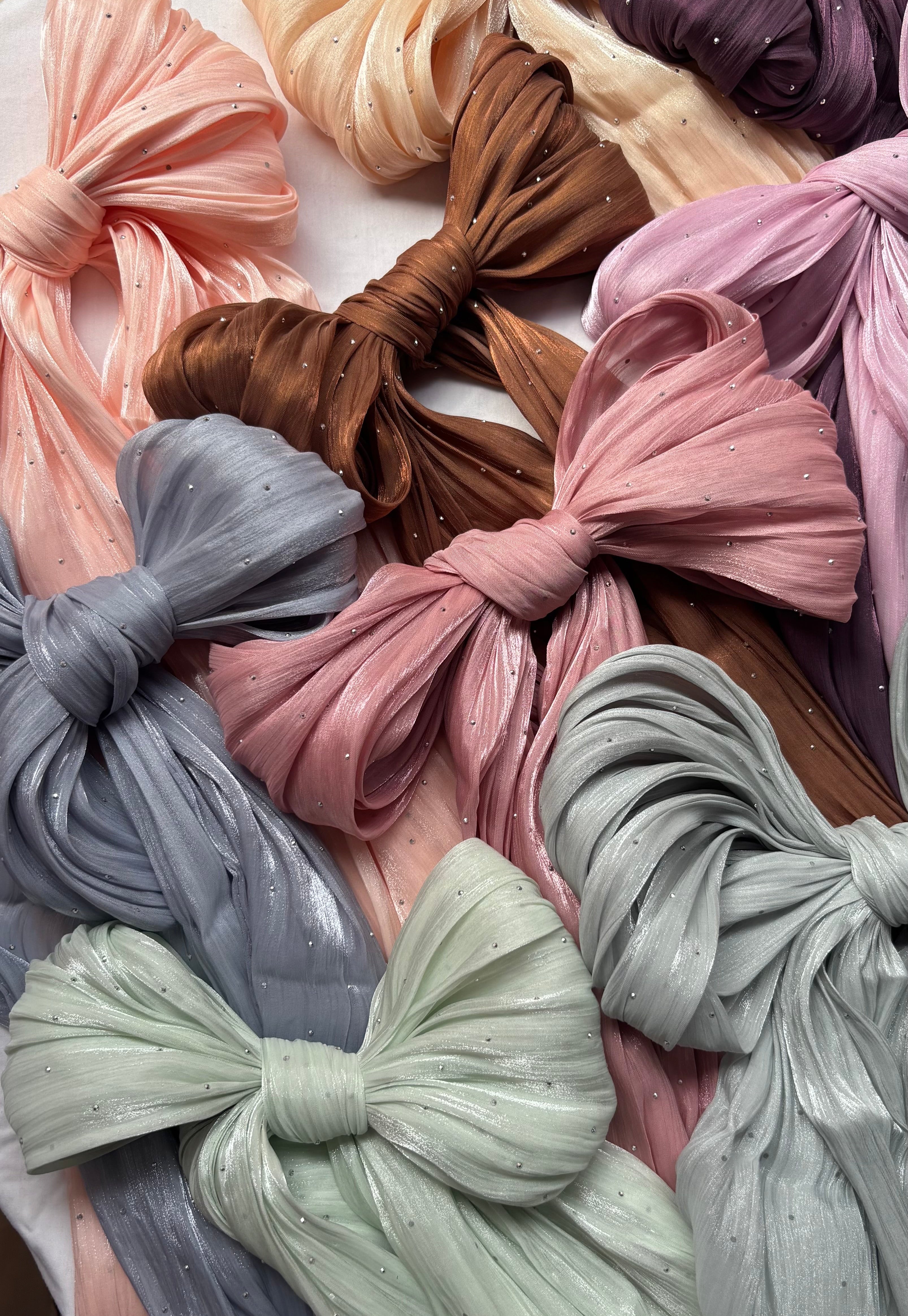 Organza with stone work hijabs