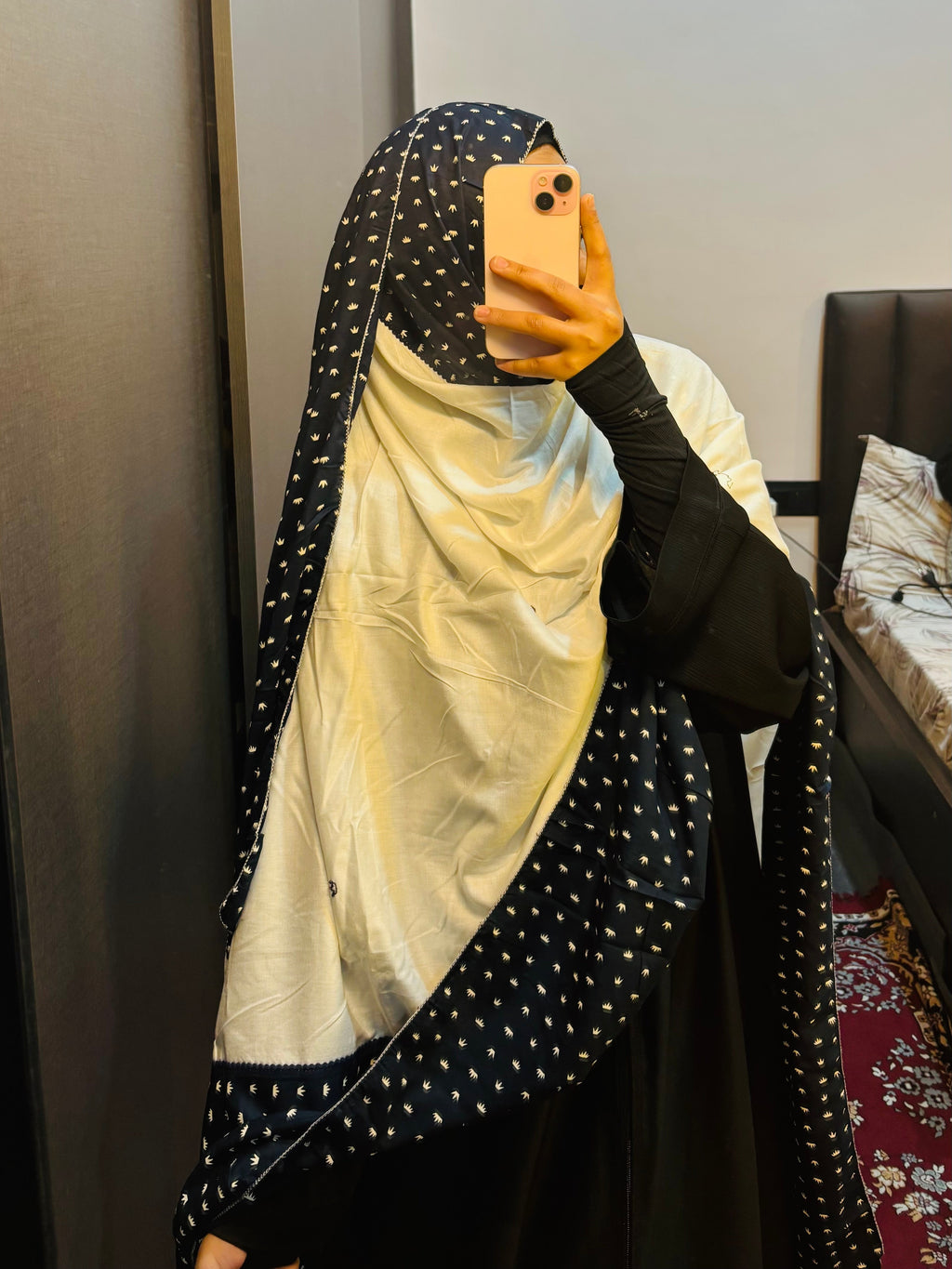 Designer Blue & white Handwork dupatta
