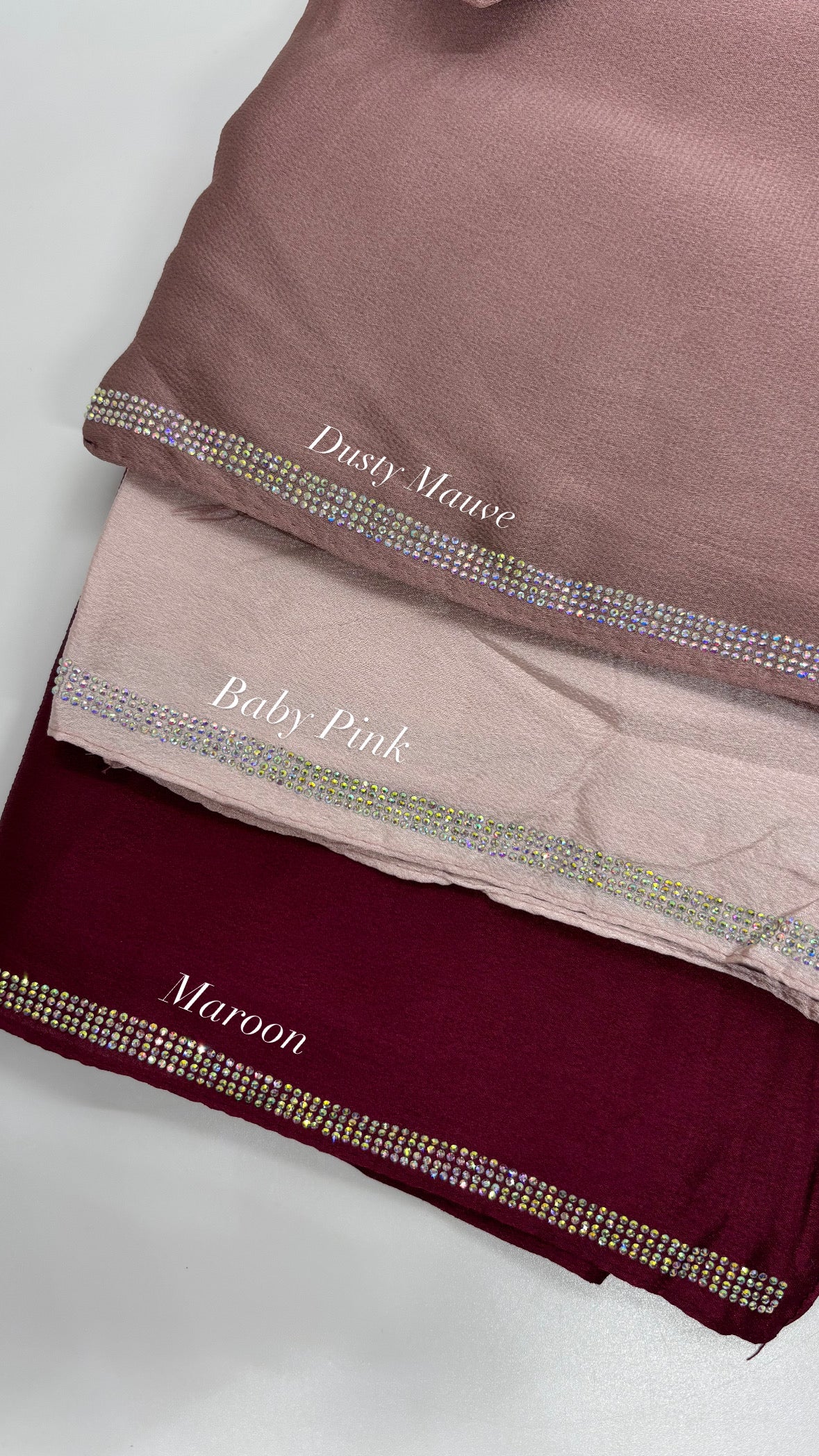 Satin Hijab with Store Work - Made in UAE