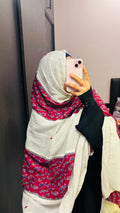 Maroon & Off white Rayon Designer Dupatta