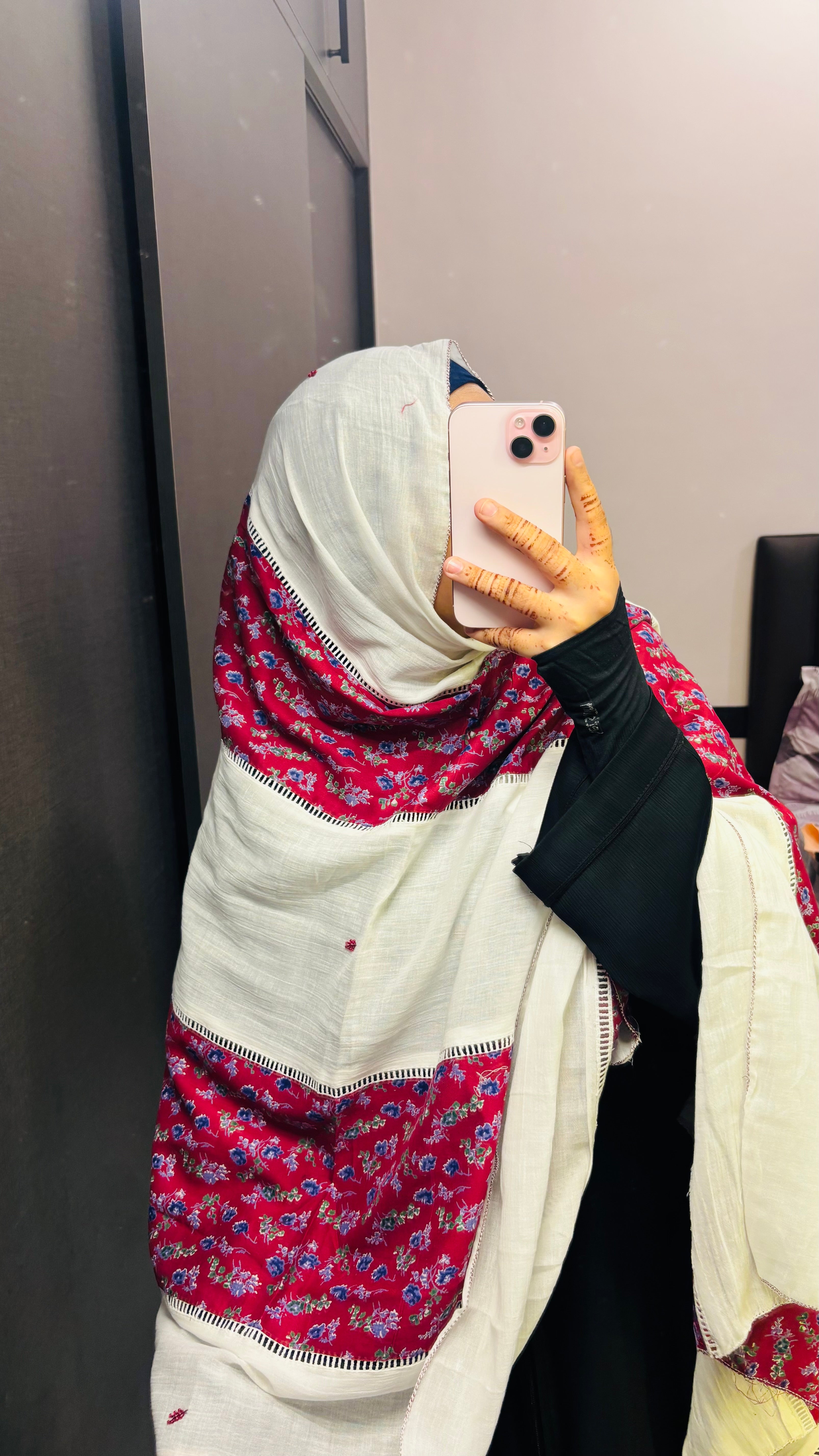 Maroon & Off white Rayon Designer Dupatta