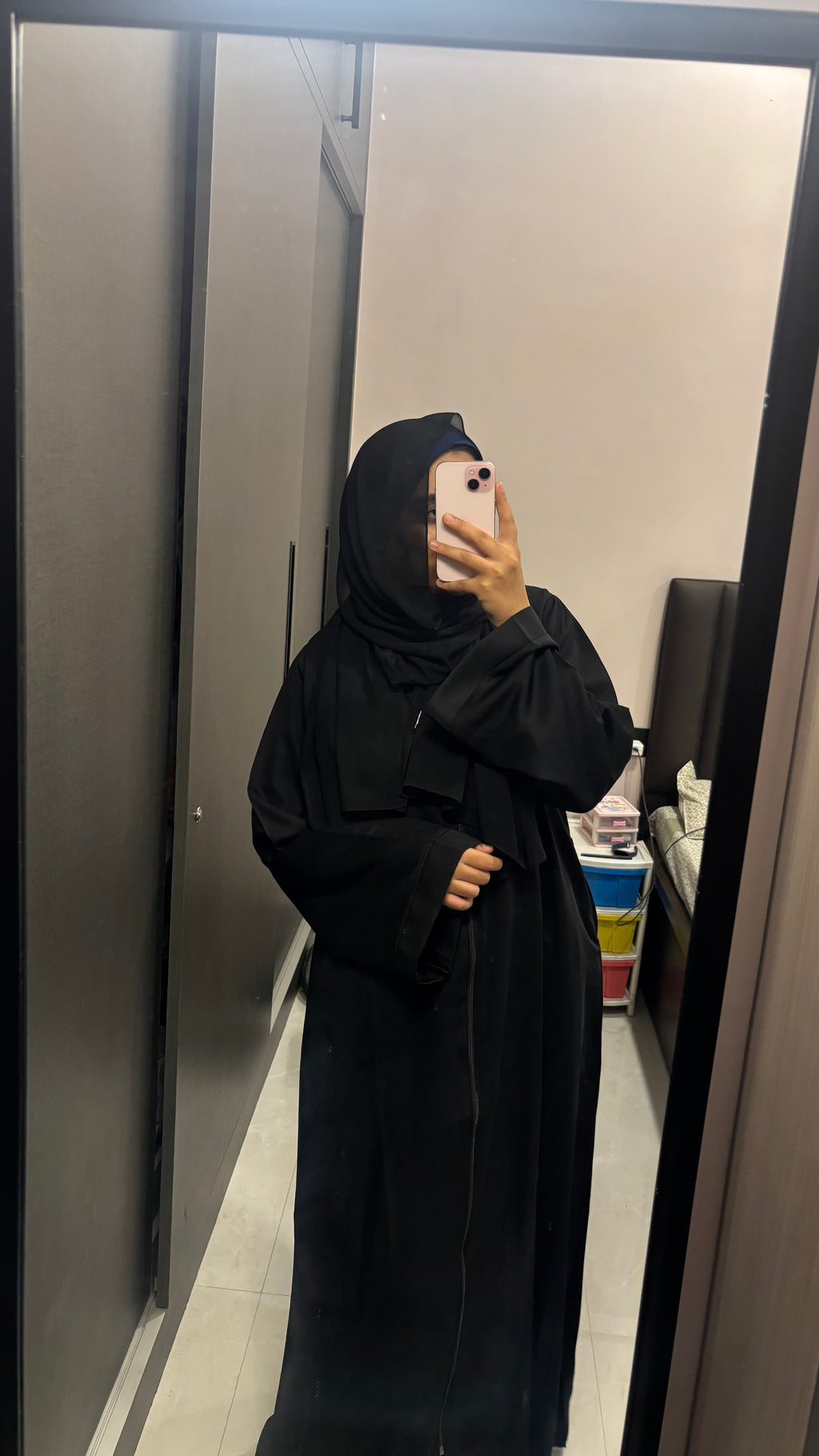 Imported Nida Basic Abaya - Front Open Full Zip