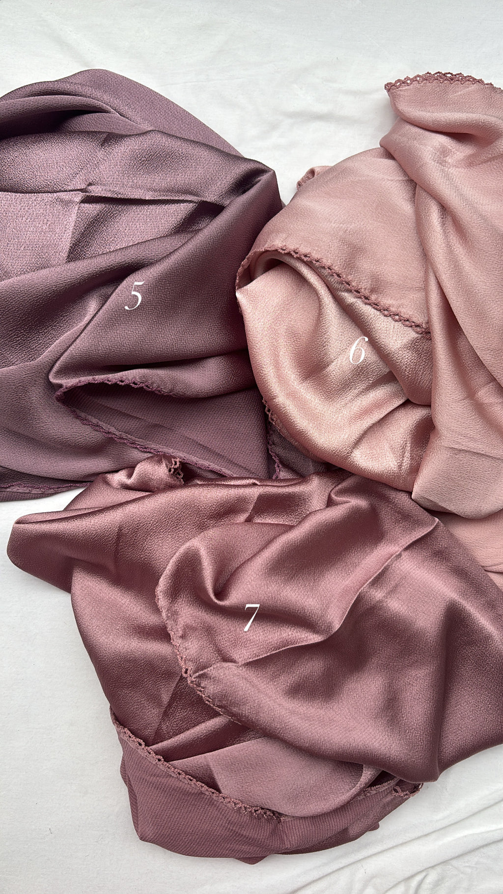 Bubble Satin Hijabs With Lace