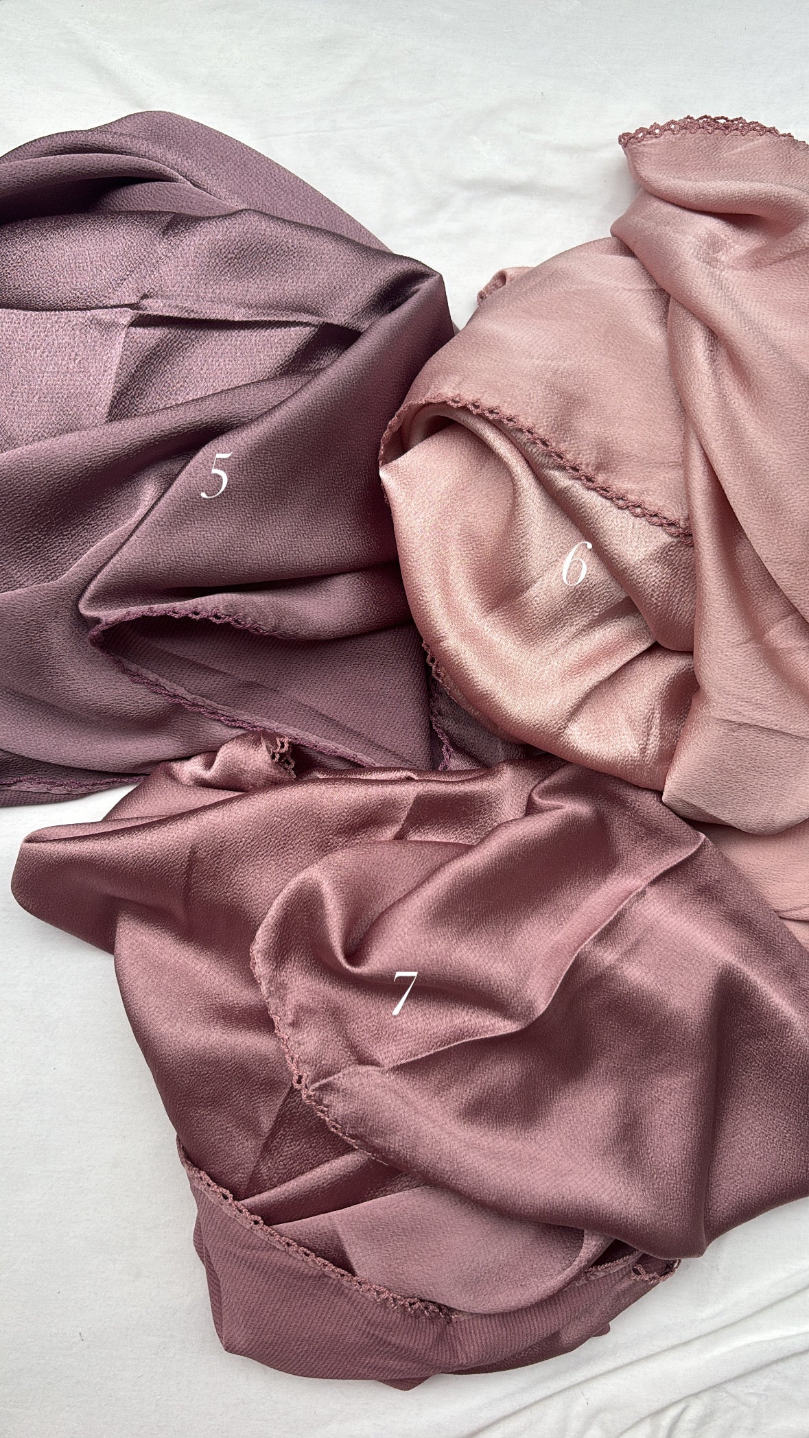 Bubble Satin Hijabs With Lace